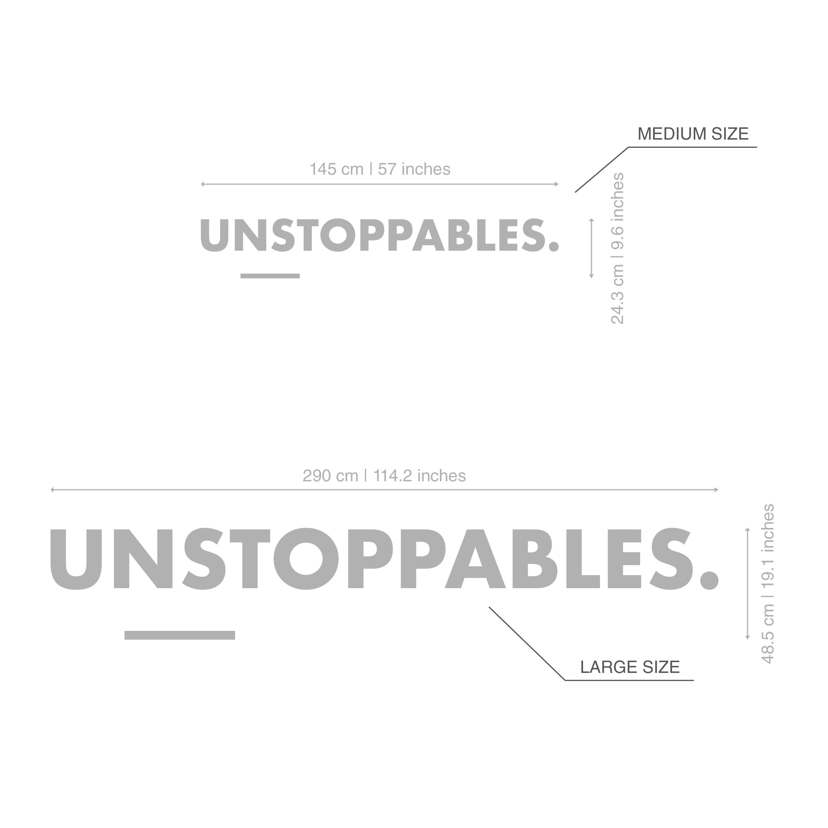 Unstoppables, Office, Wall, Art, 3D, Typography, Decor, PVC, Inspirational, Motivational, Work, Sucess, Decals, Stickers - SKU:UNST-2