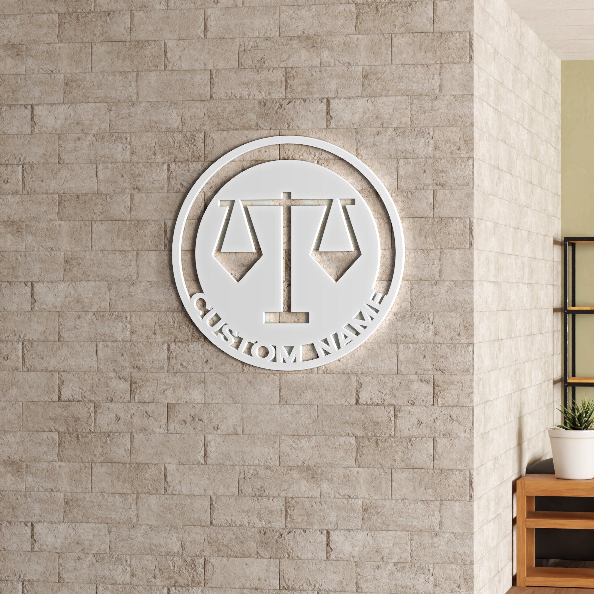 Custom Lawyer Name Sign, Gift for Lawyers Attorney, Law Office Art, Office Wall Decor Sign, SKU:LAWR-1