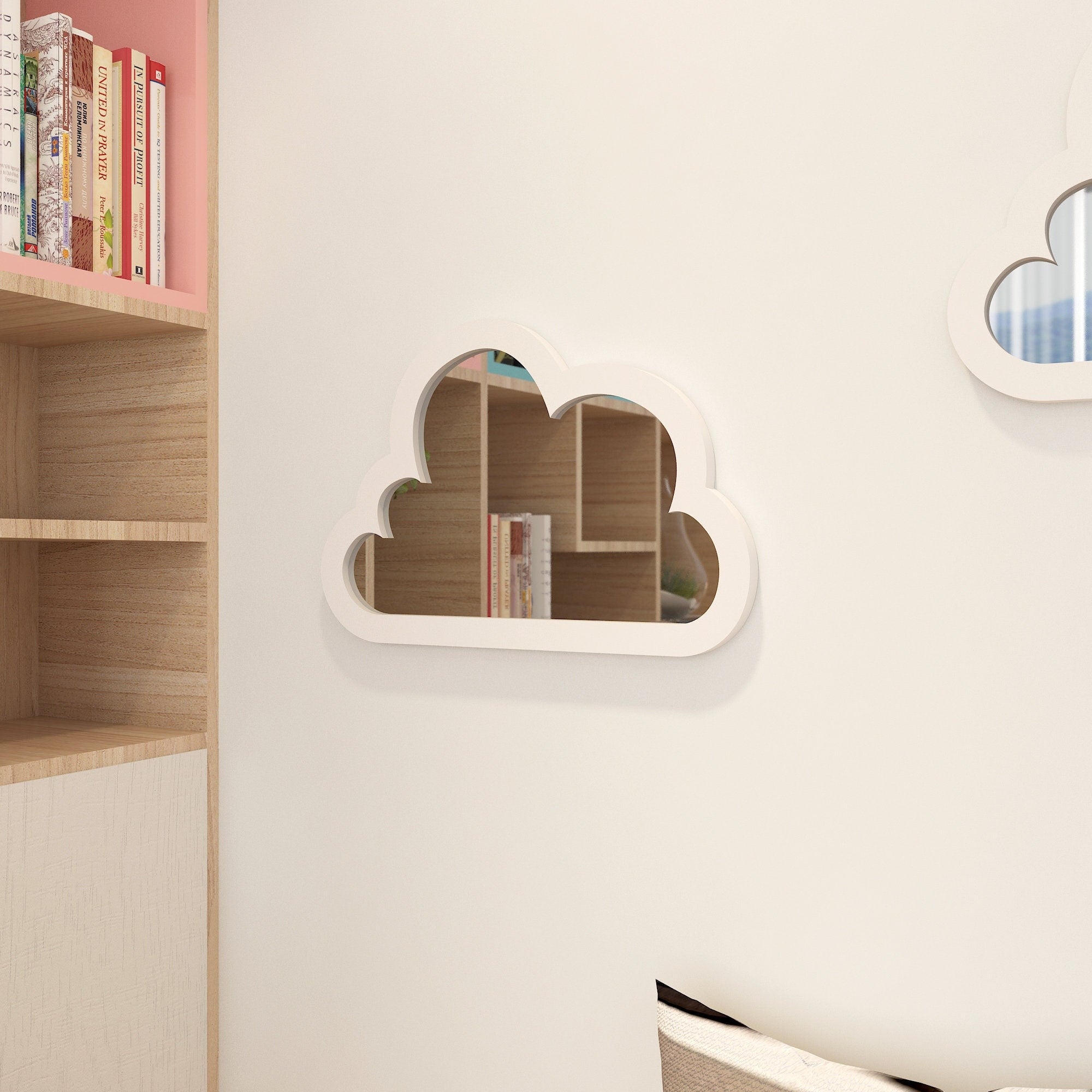 Cloud Shaped Mirror, Nursery Wall Mirrors, Kids Room Wall Mirror, Montessori Kids, Kids Bedroom Décor, SKU:CLMI-0