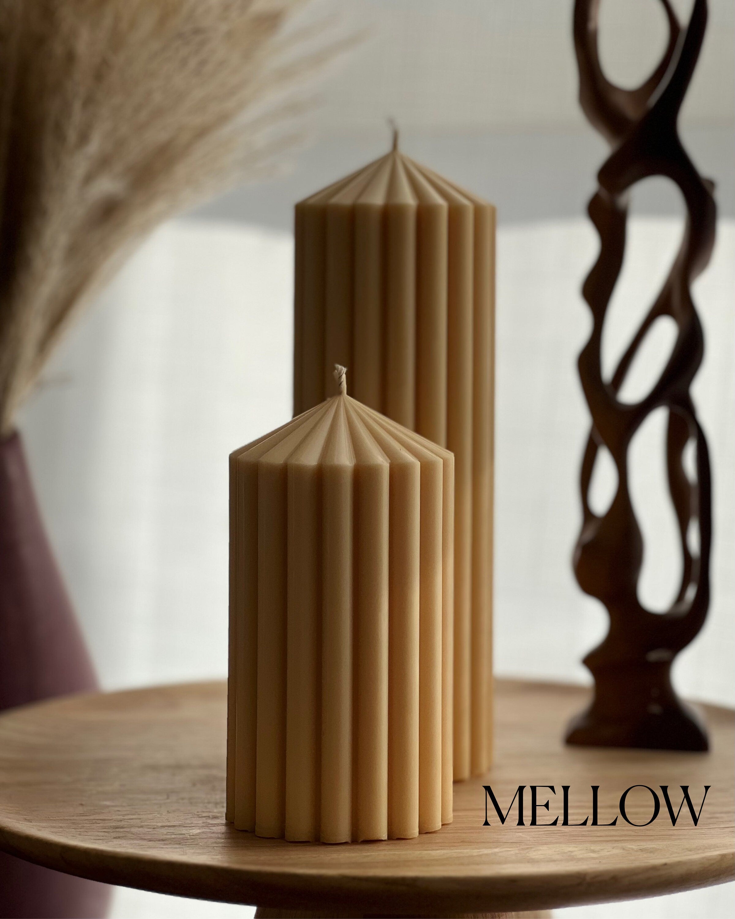 Ribbed Peak Pillar Candle-4