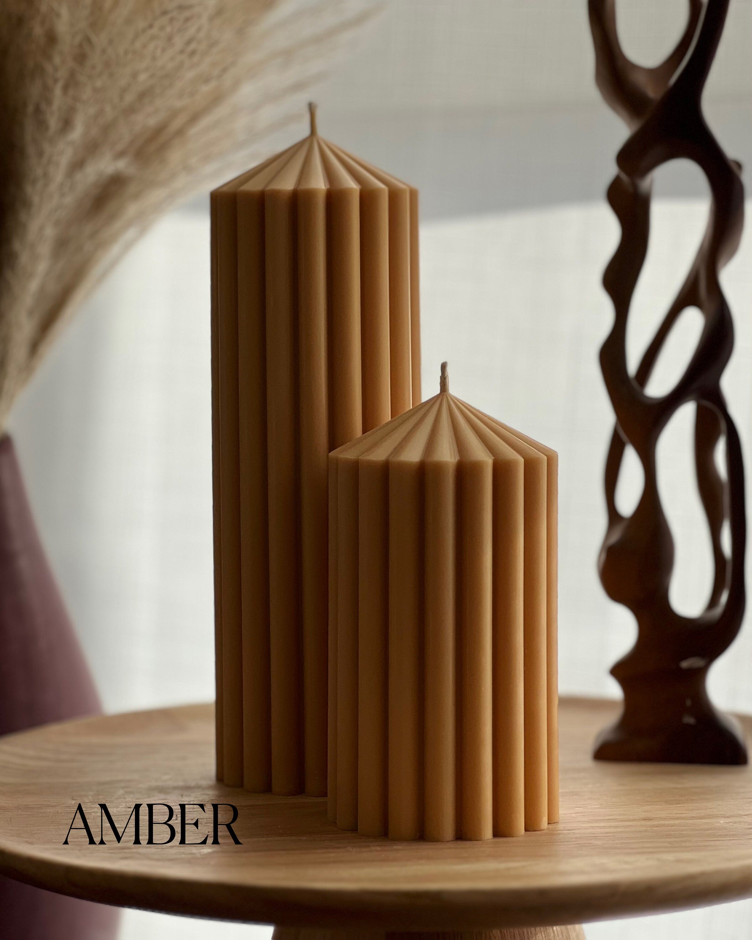 Ribbed Peak Pillar Candle-5