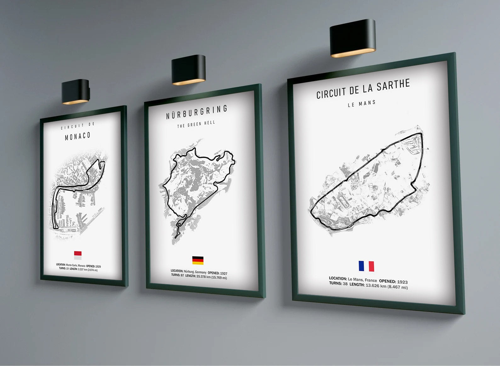 Poster Formel 1 Kalender 2025 Strecken Großer Preis von Monaco Spa Francorchamps Deko Print ohne Rahmen-0