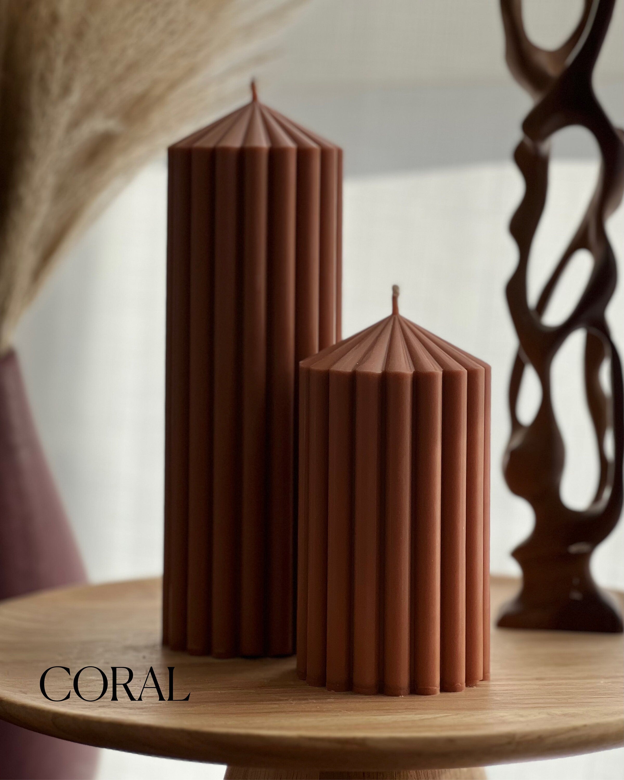 Ribbed Peak Pillar Candle-1