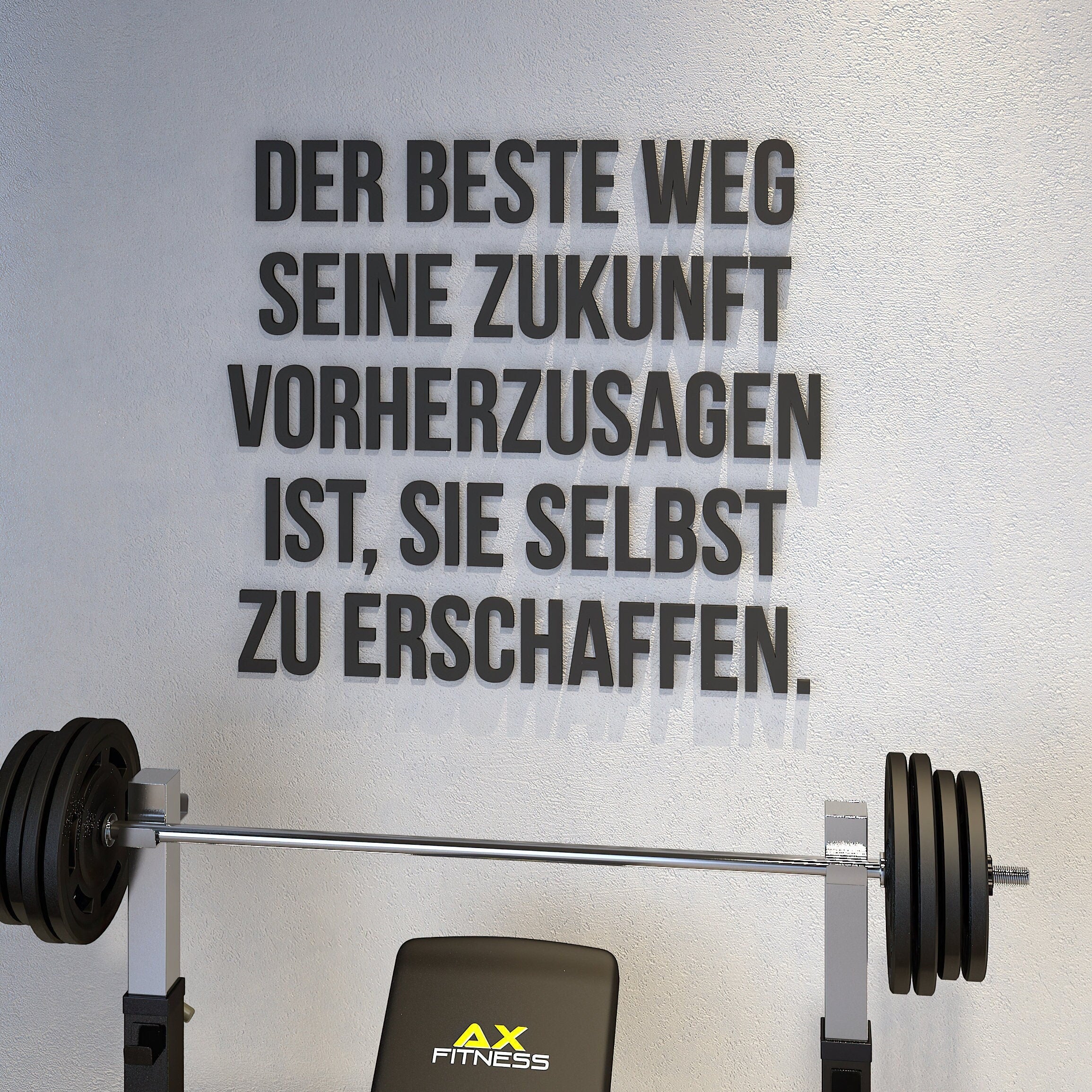 Der beste weg seine zukunft vorherzusagen ist, sie selbst zu erschaffen, 3D-BUCHSTABEN Homegym, Training, Fitness, Fitnessstudio, SKU:DERW-0