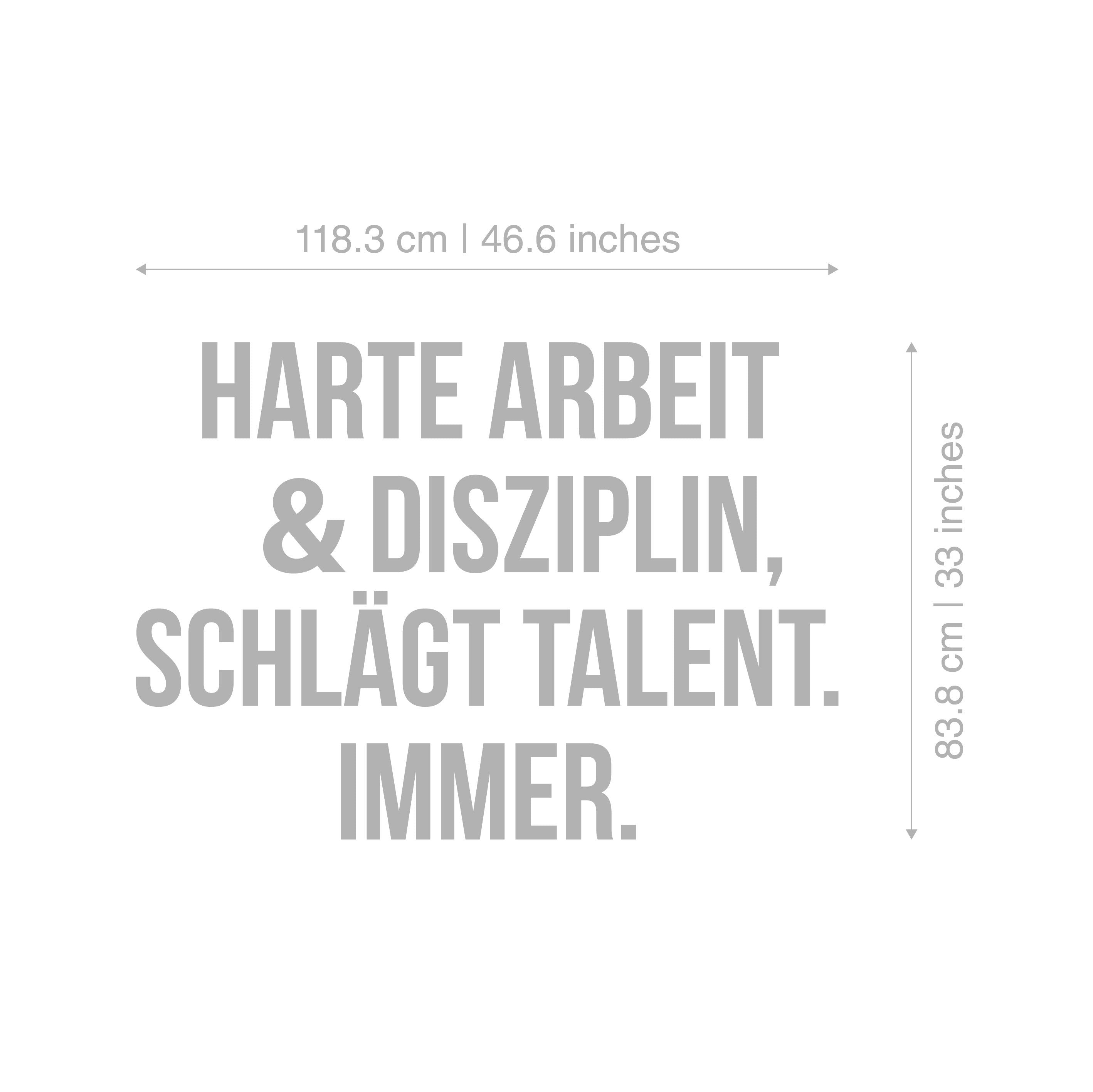 Harte arbeit und disziplin, schlägt talent, Immer, 3D-BUCHSTABEN Homegym, Training, Fitness, Fitnessstudio, SKU:HAUD-2