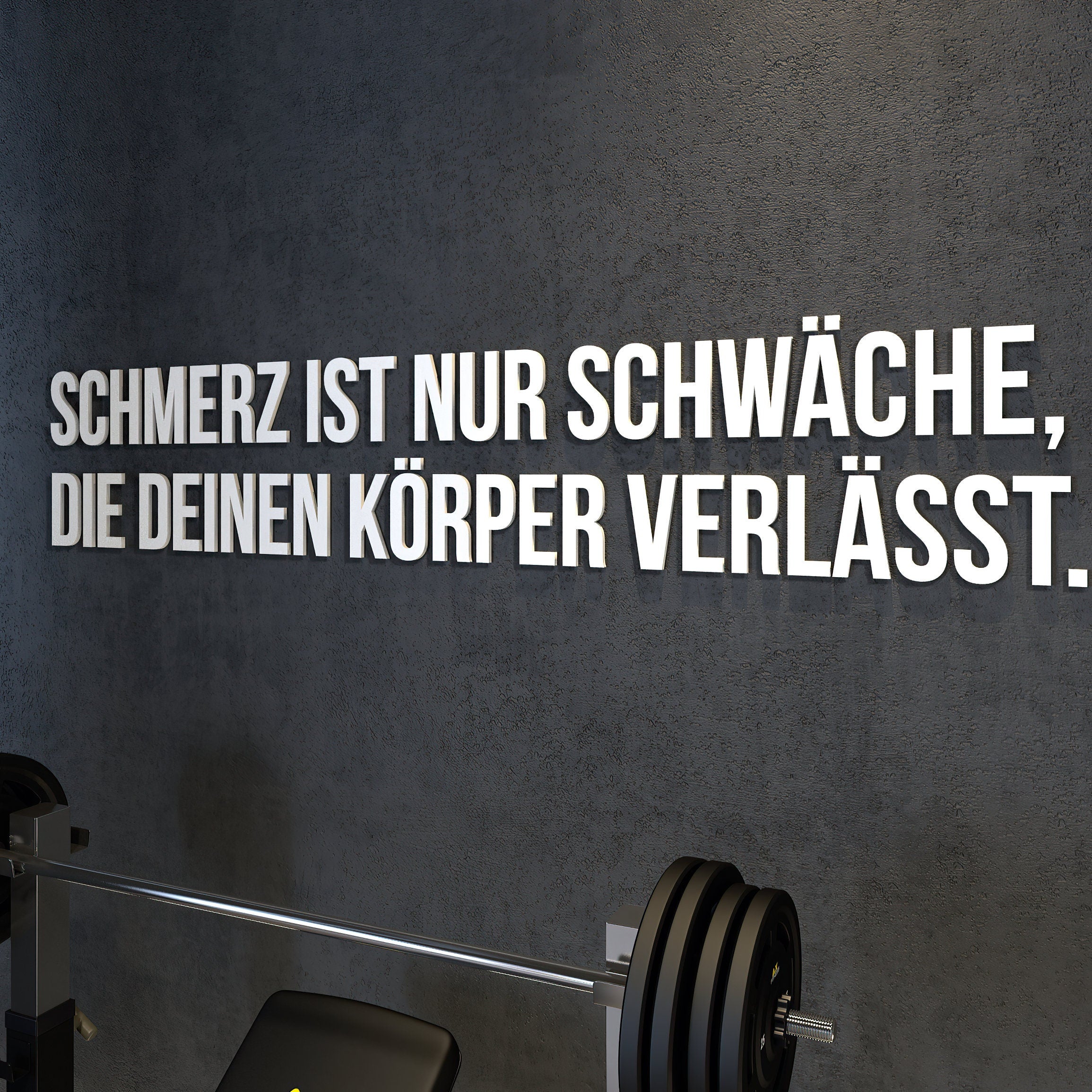 Schmerz ist nur schwäche, die deinen körper verlässt, 3D-BUCHSTABEN Homegym, Training, Fitness, Fitnessstudio, SKU:DDKV-1