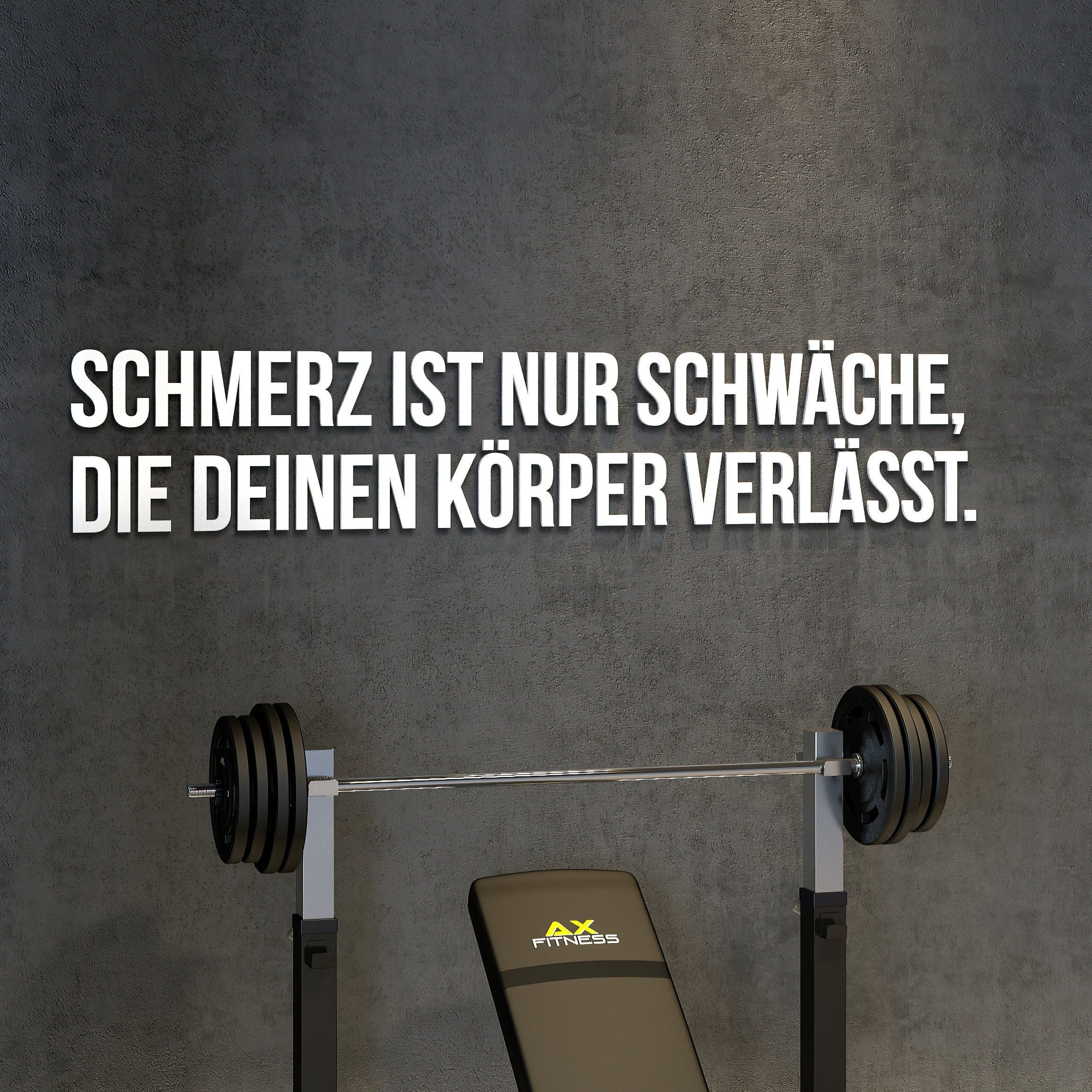 Schmerz ist nur schwäche, die deinen körper verlässt, 3D-BUCHSTABEN Homegym, Training, Fitness, Fitnessstudio, SKU:DDKV-0