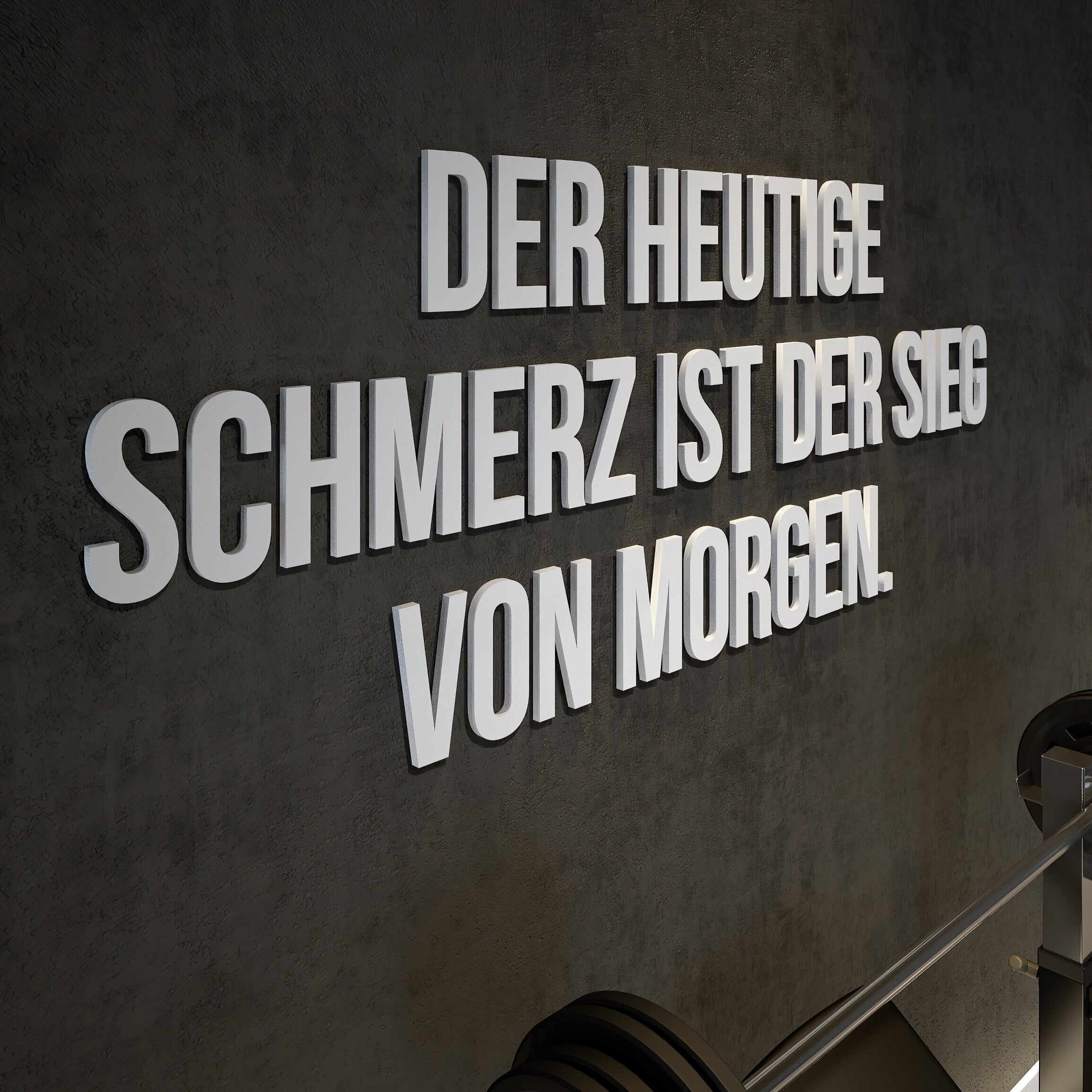 Der heutige schmerz ist der sieg von morgen, 3D-BUCHSTABEN Homegym, Training, Fitness, Fitnessstudio, SKU:DHSI-1