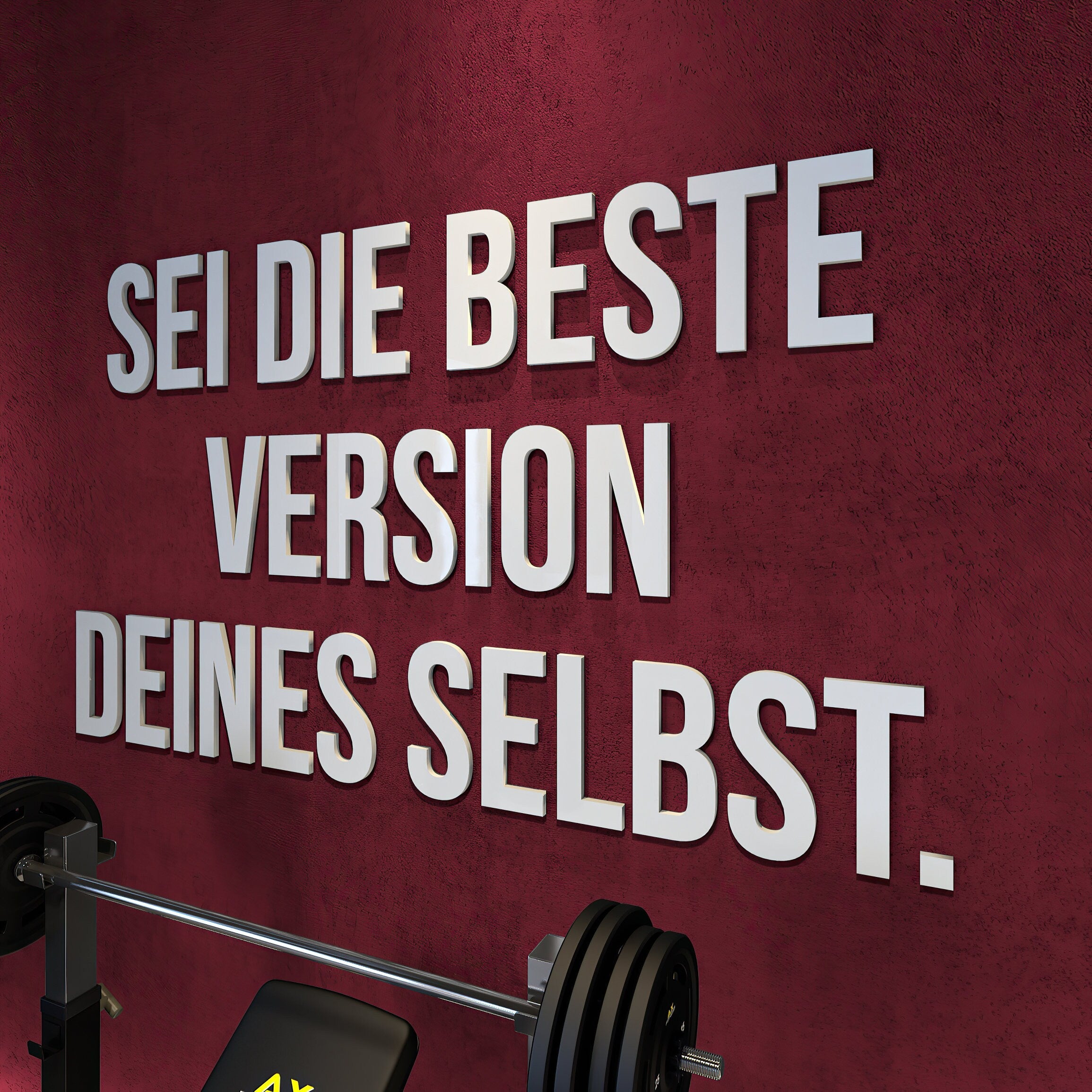 Sei die beste version deines selbst, 3D-BUCHSTABEN Homegym, Training, Fitness, Fitnessstudio, SKU:SDBV-0