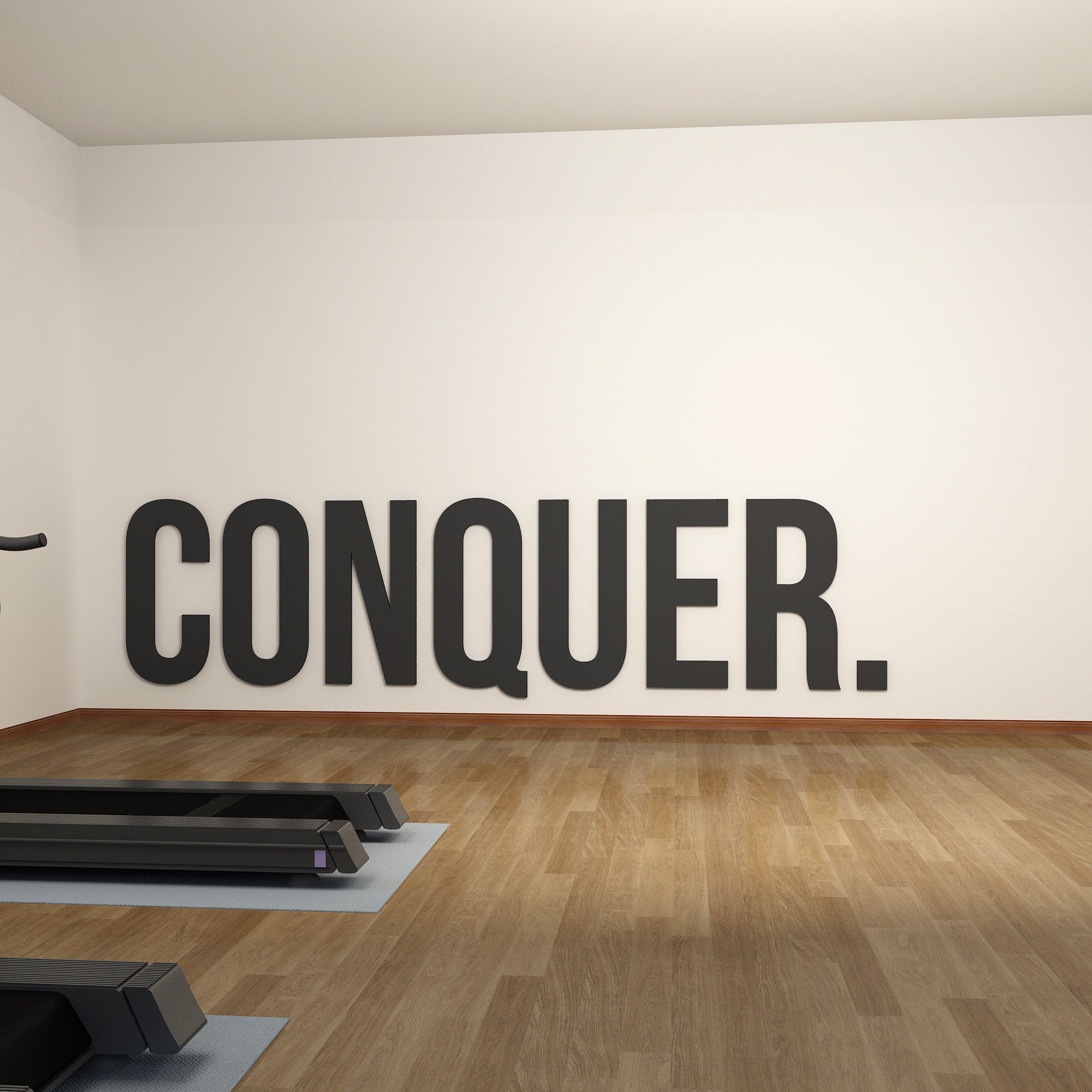 Conquer Gym Wall Art, Training Room Gym Quote, Fitness Wall Decor, Workout Motivation, SKU:CONQ-2