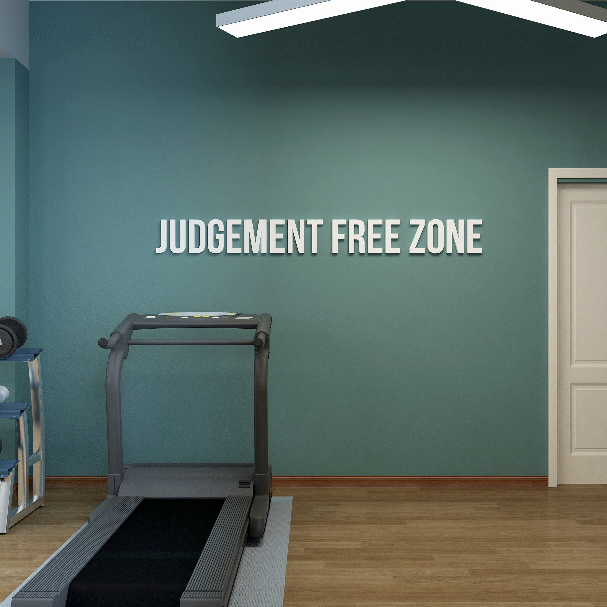 Judgement Free Zone, Gym Wall Art, Inspirational, Motivational, Fitness Quote Decor, SKU:JFZN-1