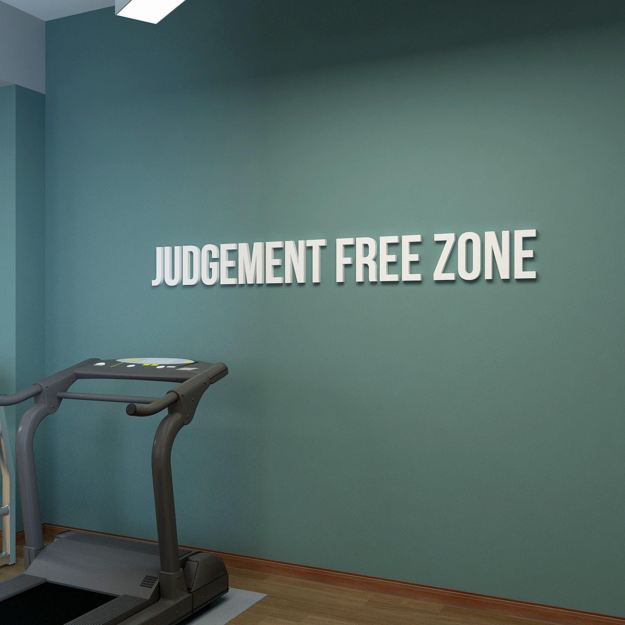 Judgement Free Zone, Gym Wall Art, Inspirational, Motivational, Fitness Quote Decor, SKU:JFZN-0