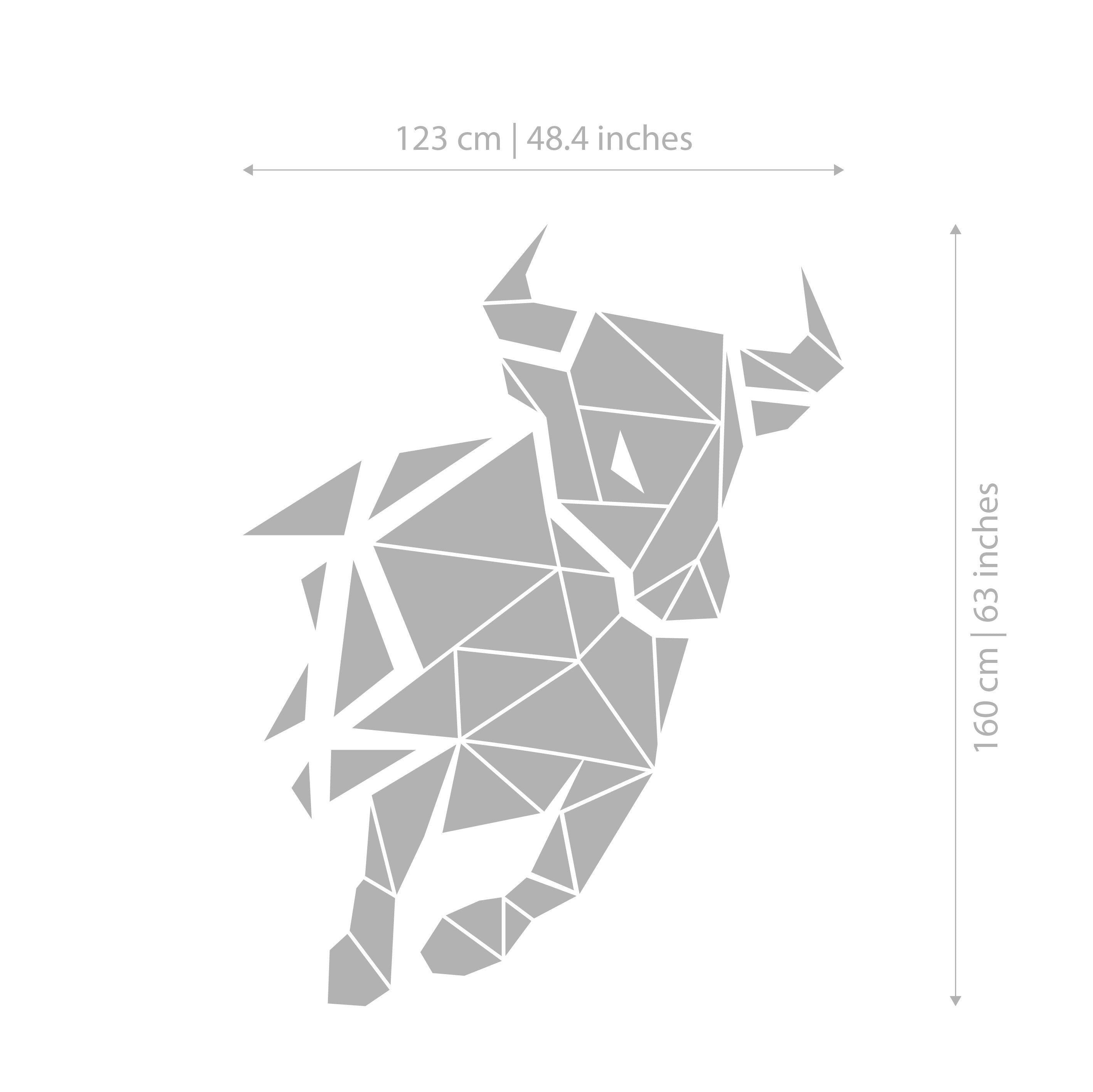 Geometric Bull Wall Decor, Animal Geometric Wall Art, Western Home Decor, Gift For Rodeo Lover, SKU:GEBU-2