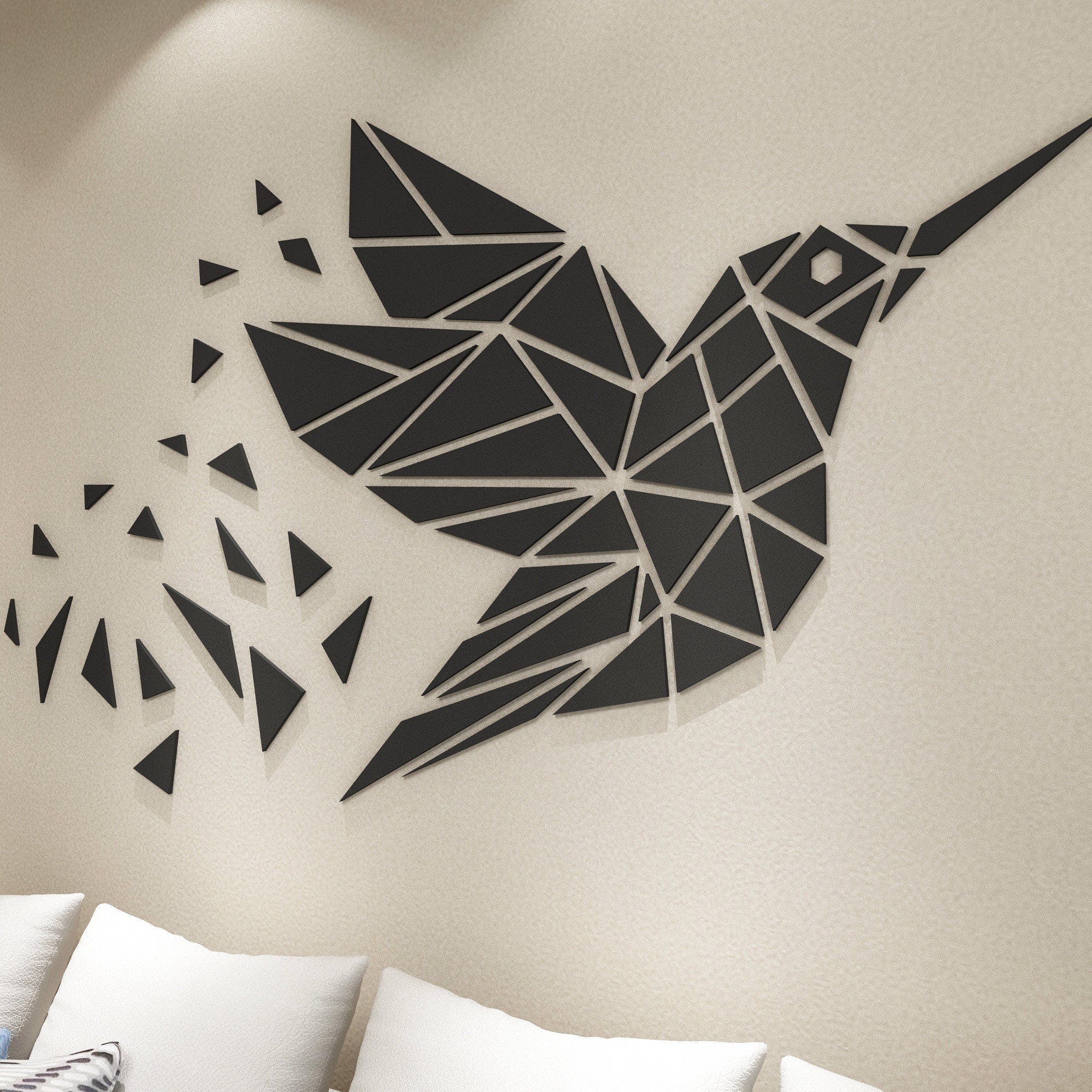 Geometric Bird Wall Decor, Animal Geometric Wall Art, Geometric Figure Decor, Home Living Room Decor, SKU:GEBI-3