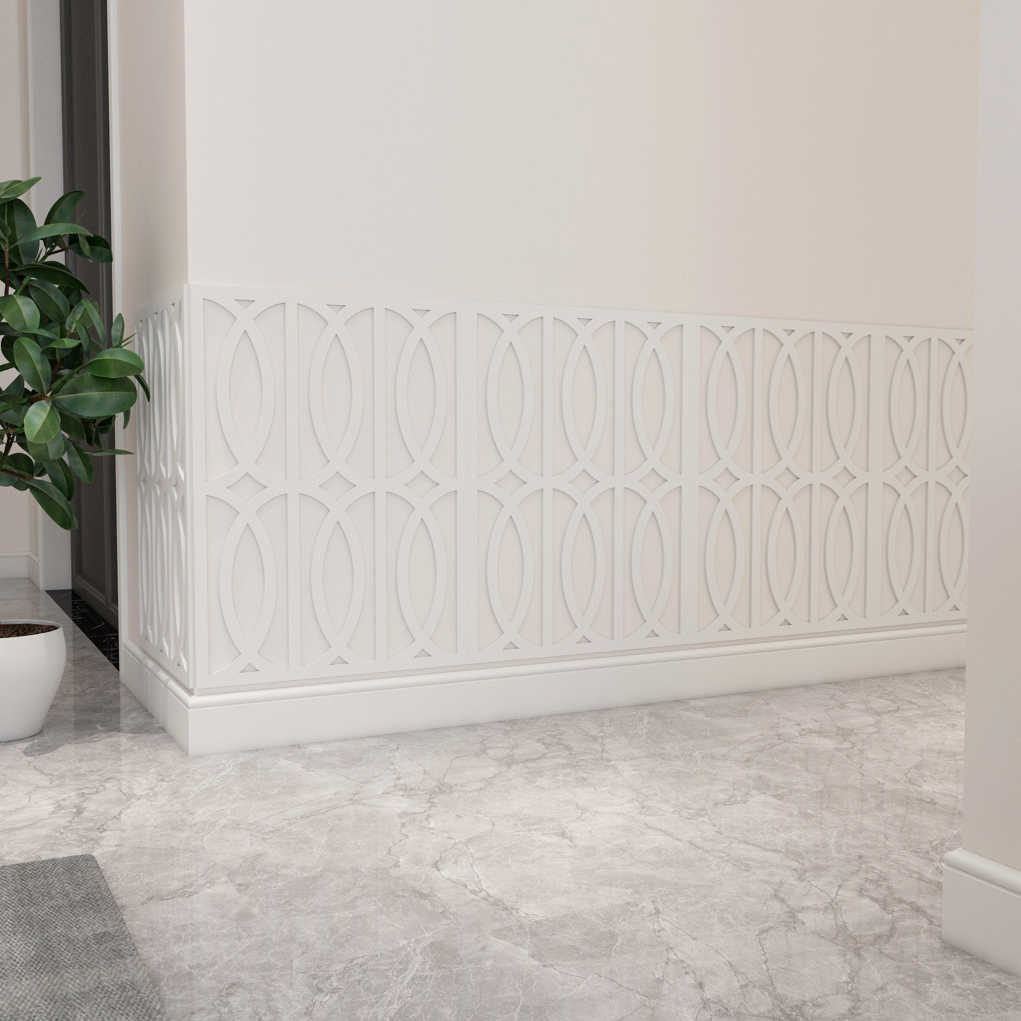 3D Art Deco Wainscot Paneling-1