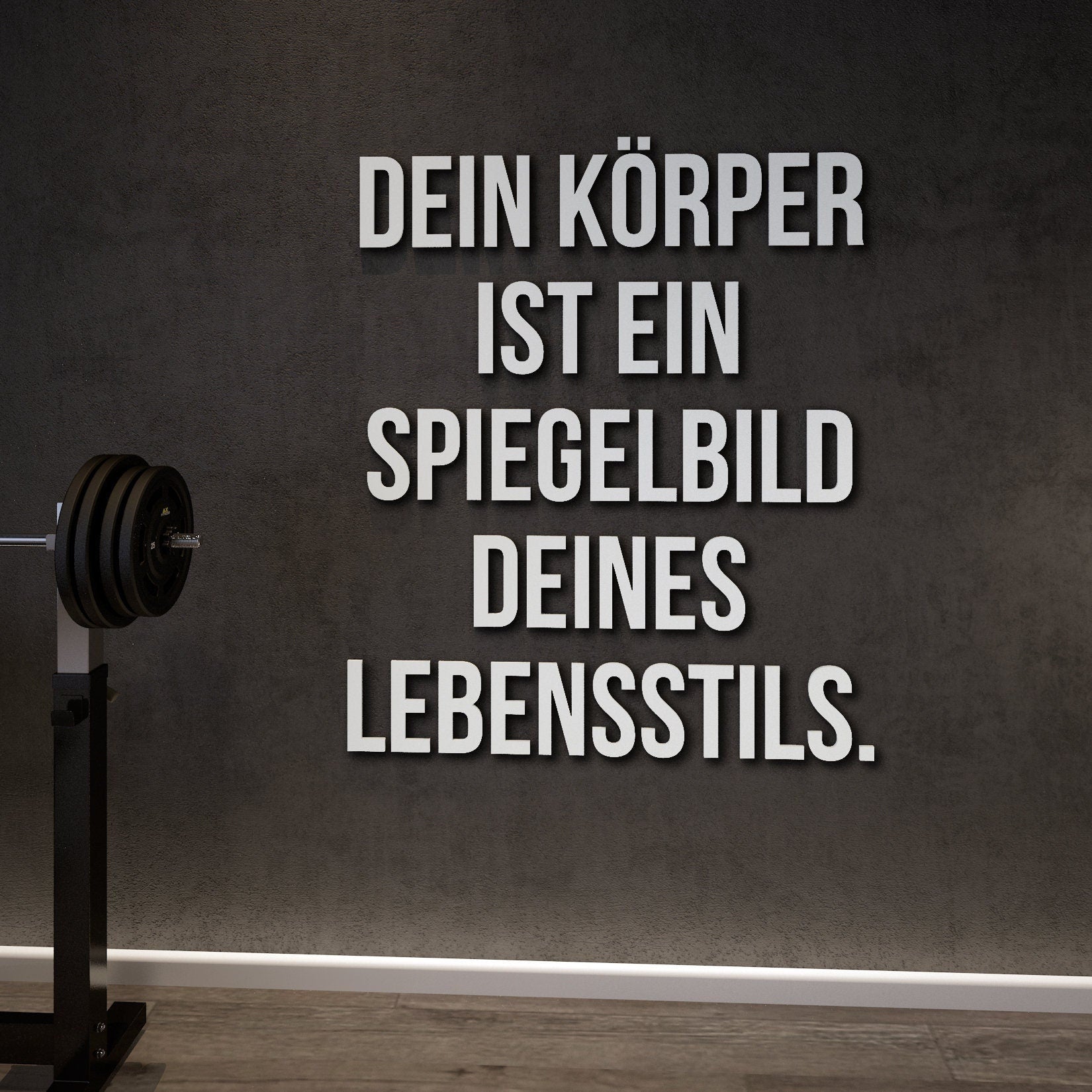 Dein Körper Ist Ein Spiegelbild Deines Lebensstils, 3D-BUCHSTABEN Homegym, Training, Fitness, Fitnessstudio, SKU:DEKO-0