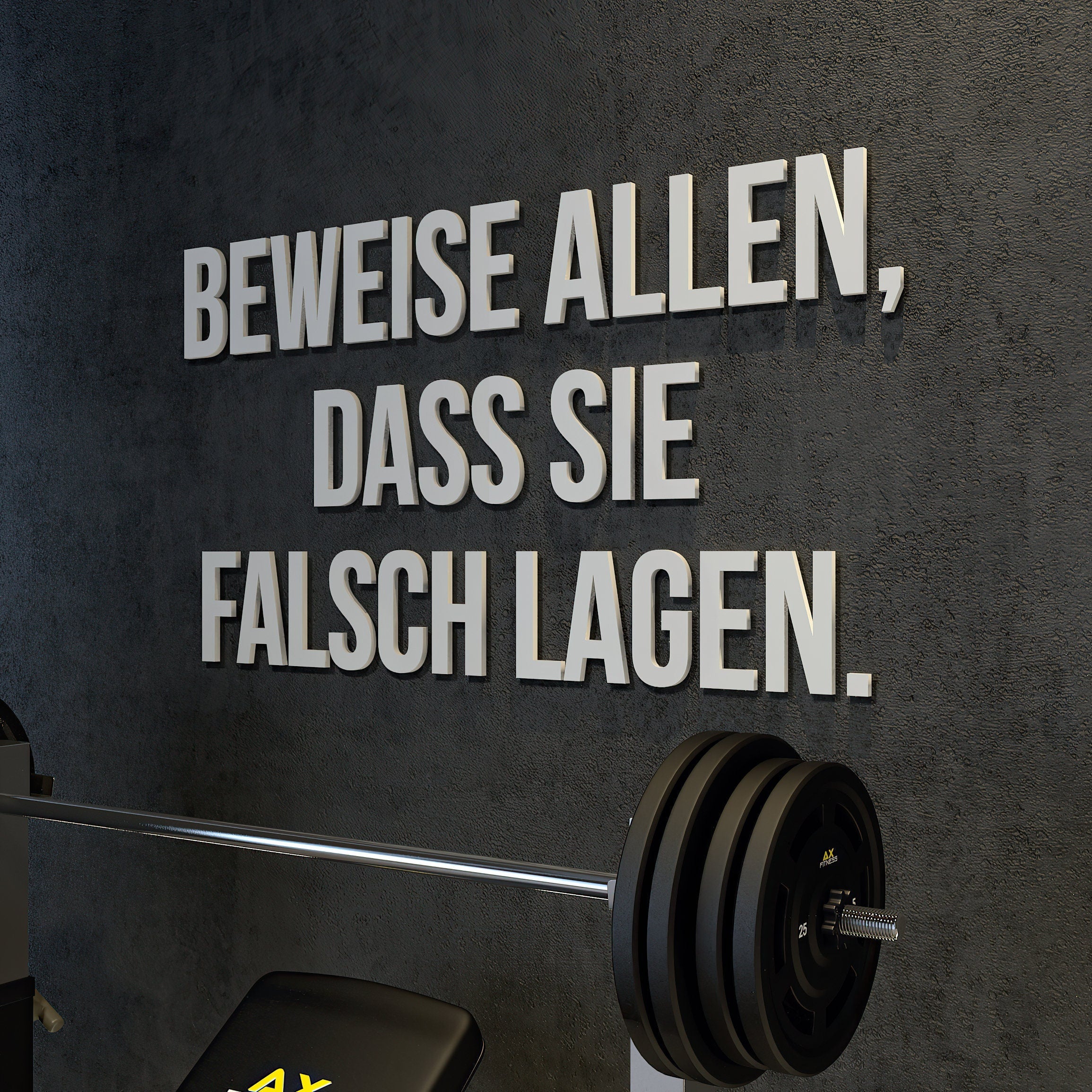 Beweise allen, dass sie falsch lagen, 3D-BUCHSTABEN Homegym, Training, Fitness, Fitnessstudio, SKU:BADF-1