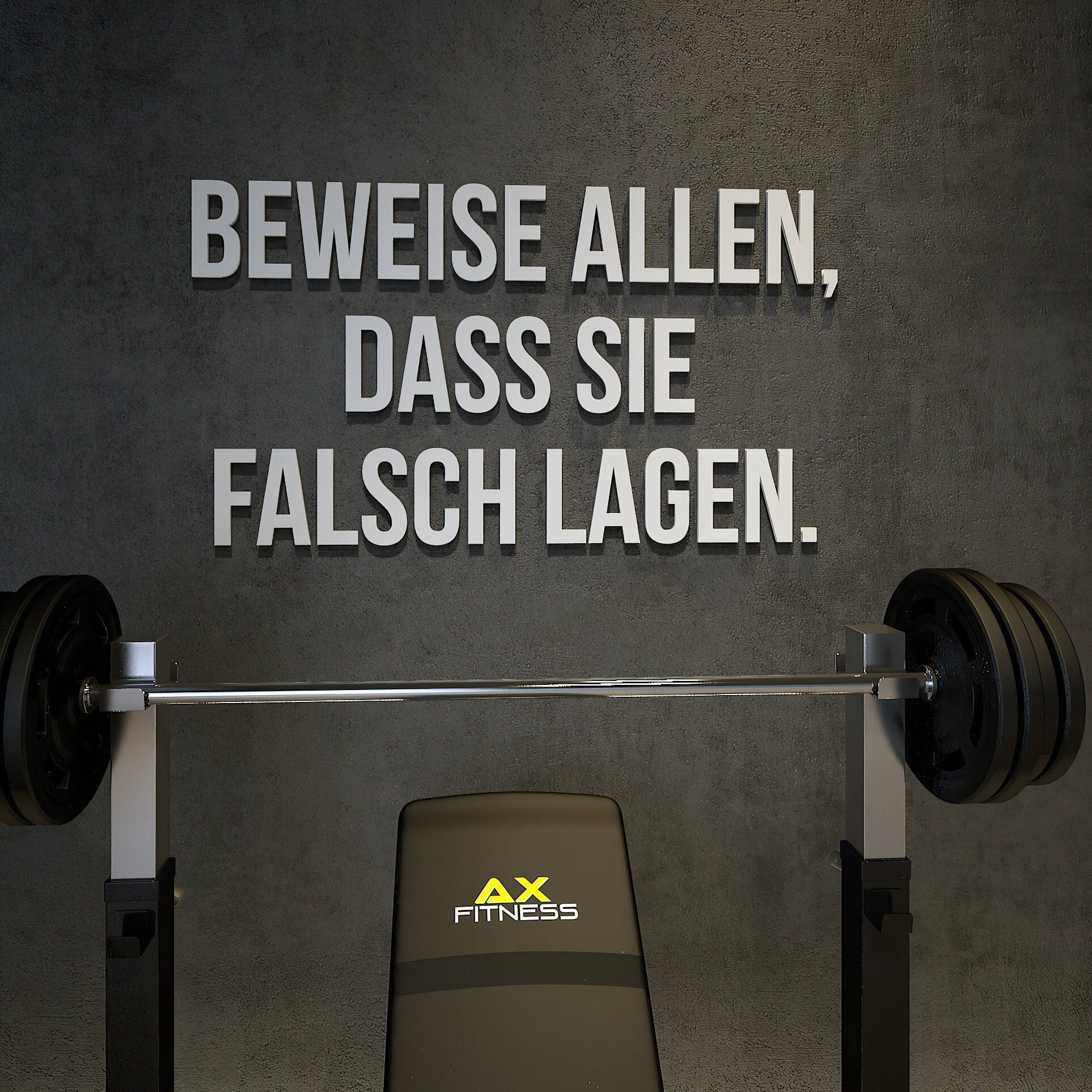 Beweise allen, dass sie falsch lagen, 3D-BUCHSTABEN Homegym, Training, Fitness, Fitnessstudio, SKU:BADF-0