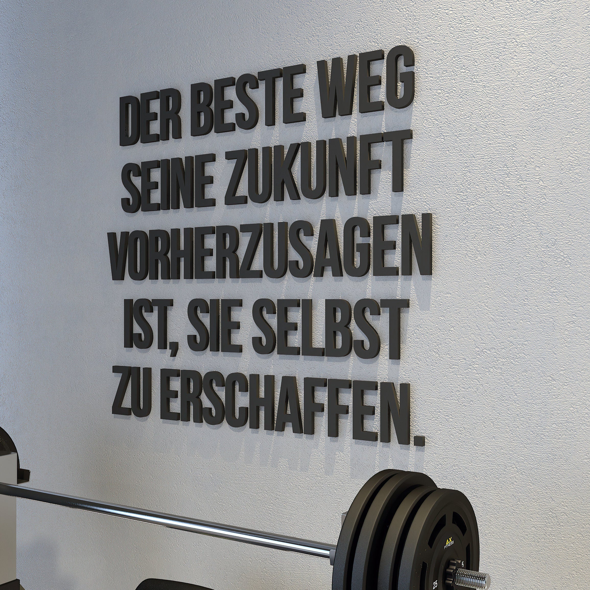 Der beste weg seine zukunft vorherzusagen ist, sie selbst zu erschaffen, 3D-BUCHSTABEN Homegym, Training, Fitness, Fitnessstudio, SKU:DERW-1