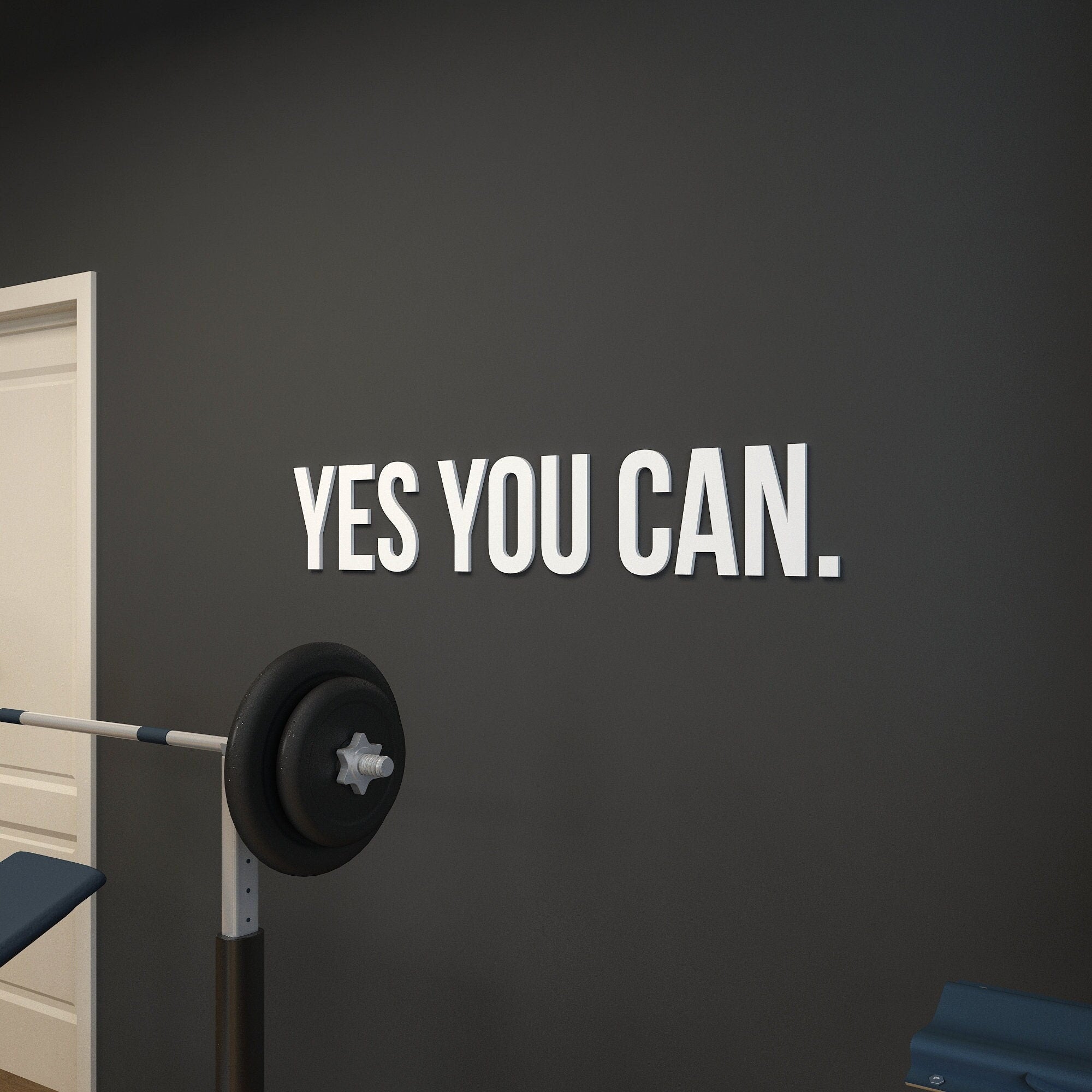 Yes You Can, Gym Wall Art, Training Room Gym Quote, Fitness Wall Decor, Workout Motivation, SKU:YSYC-0