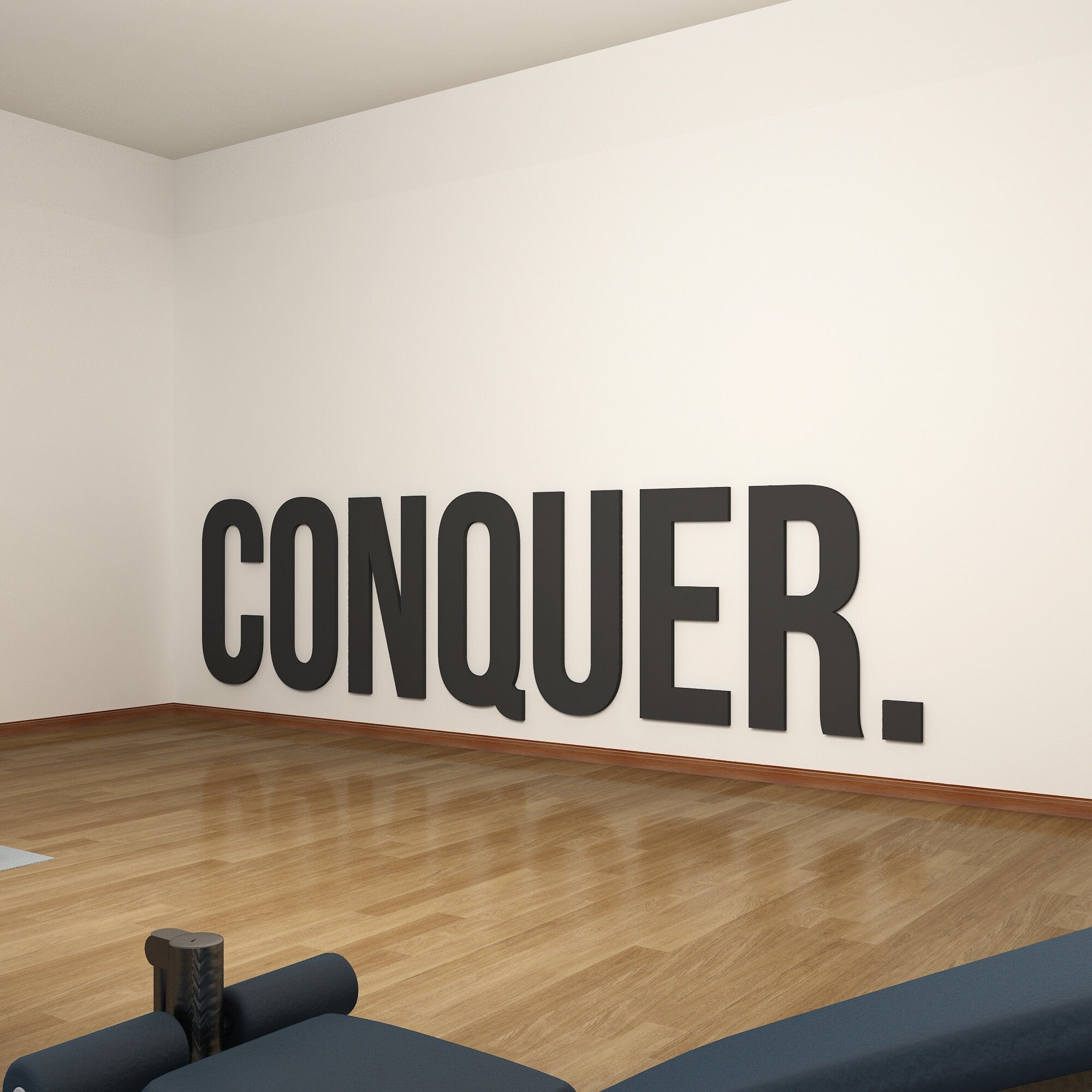 Conquer Gym Wall Art, Training Room Gym Quote, Fitness Wall Decor, Workout Motivation, SKU:CONQ-1