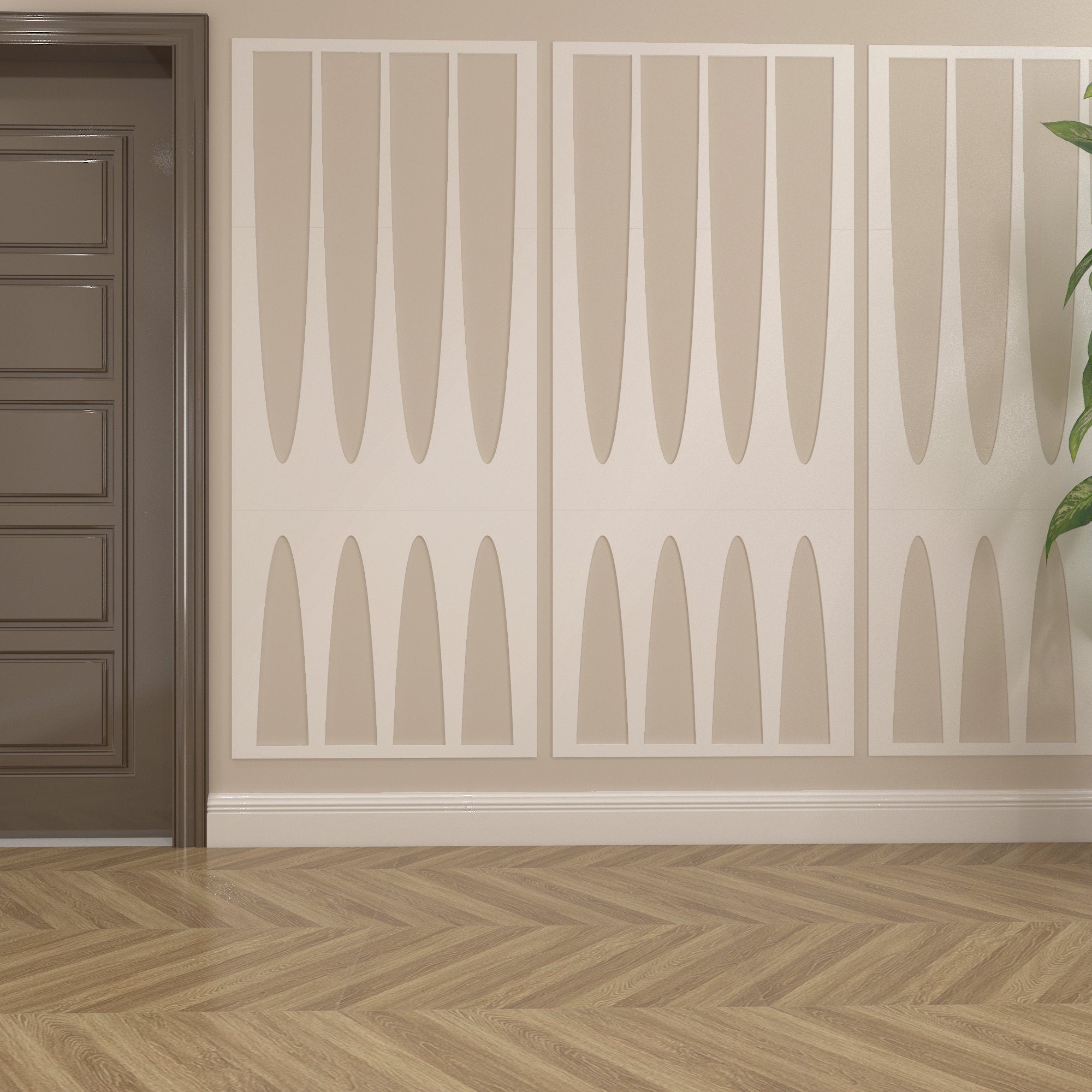 MCM Wall Paneling, 3D Decorative Wall Panels, Art Deco Wainscot Paneling, Retro Accent Wall, SKU:MCBP-1