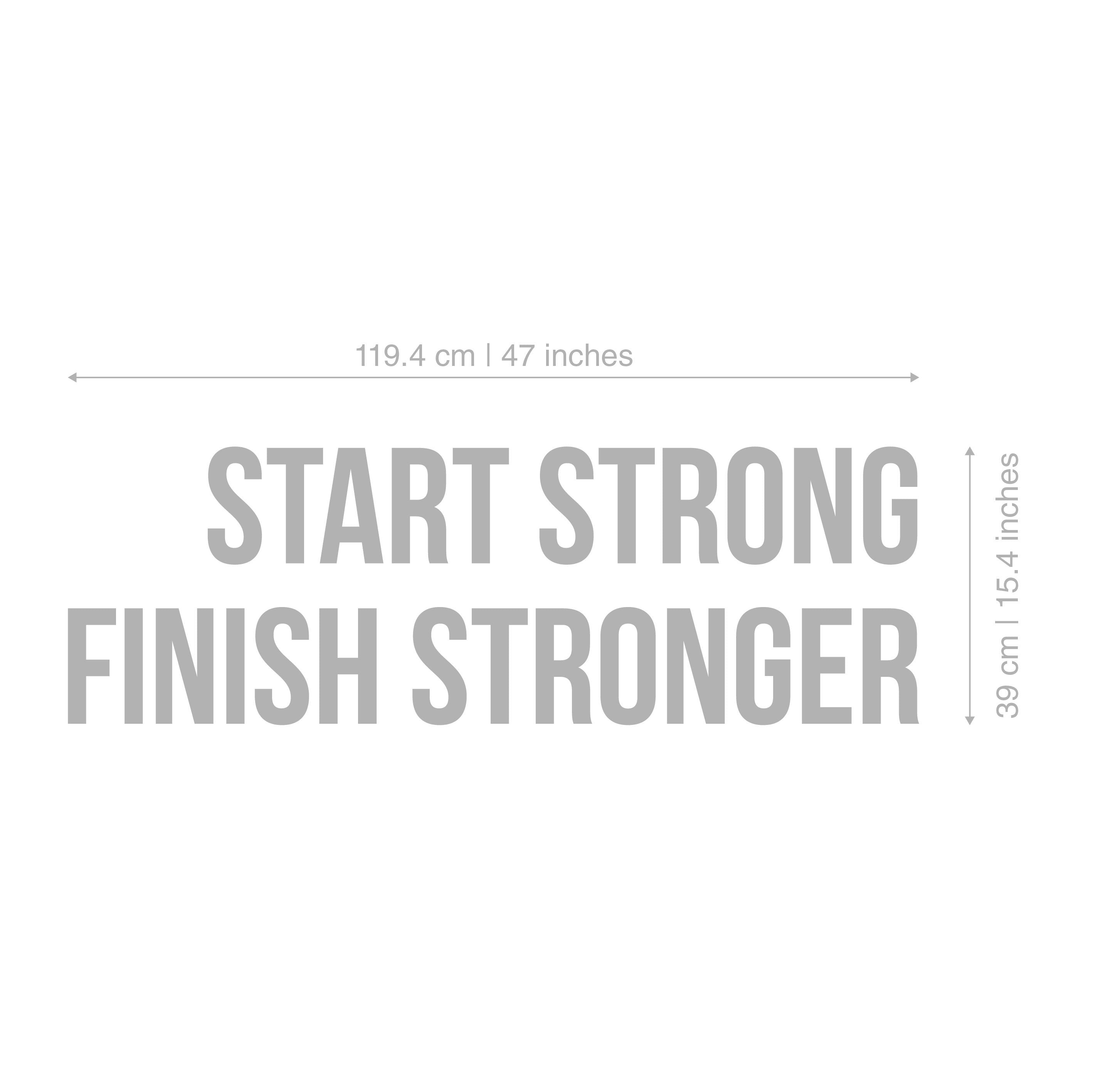 Start Strong Finish Stronger, Gym Wall Art, Workout Motivation, workout room Decor, SKU:SSF-2