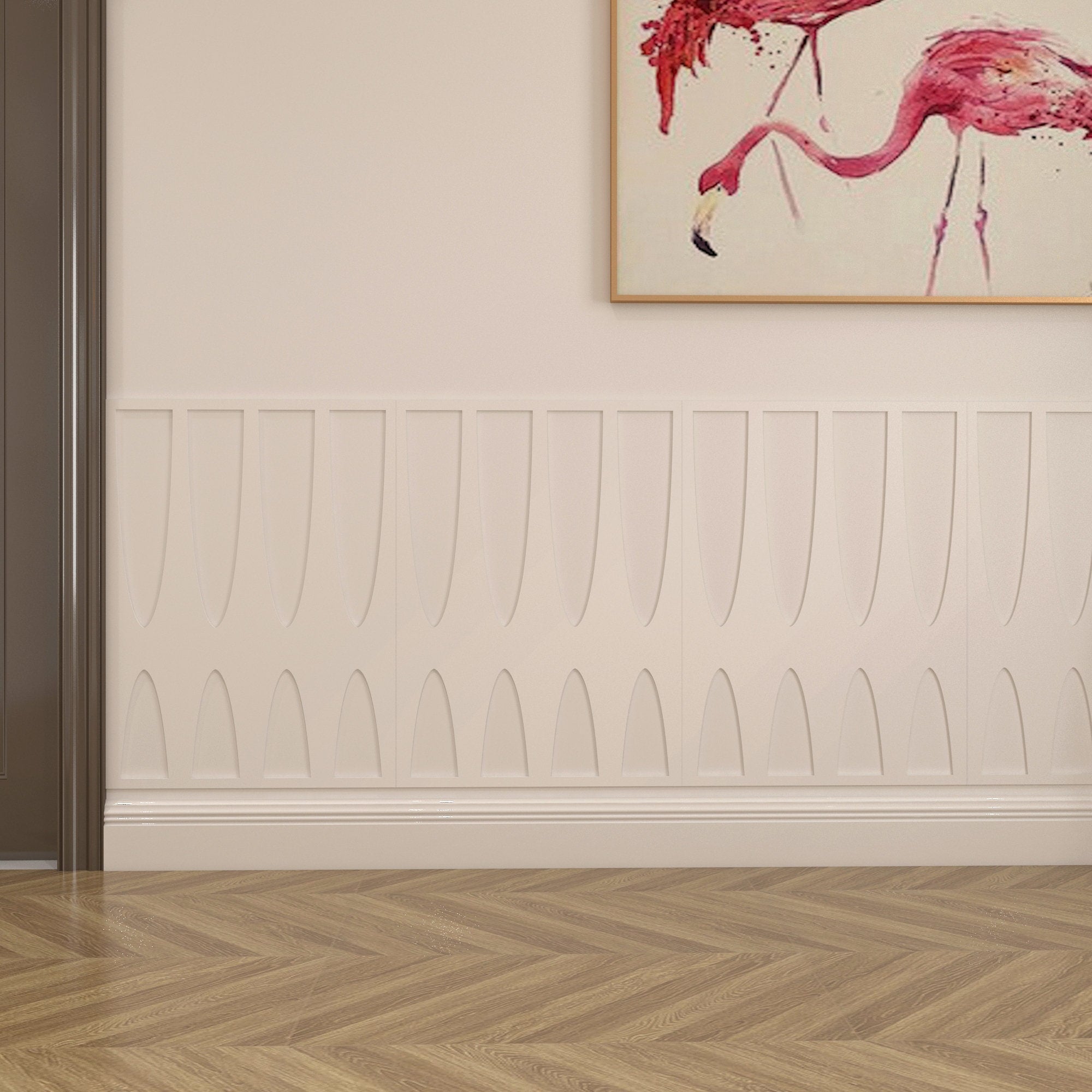 MCM Wainscot, 3D Decorative Wall Panels, Art Deco Wainscot Paneling, Retro Accent Wall, SKU:MCMW-1