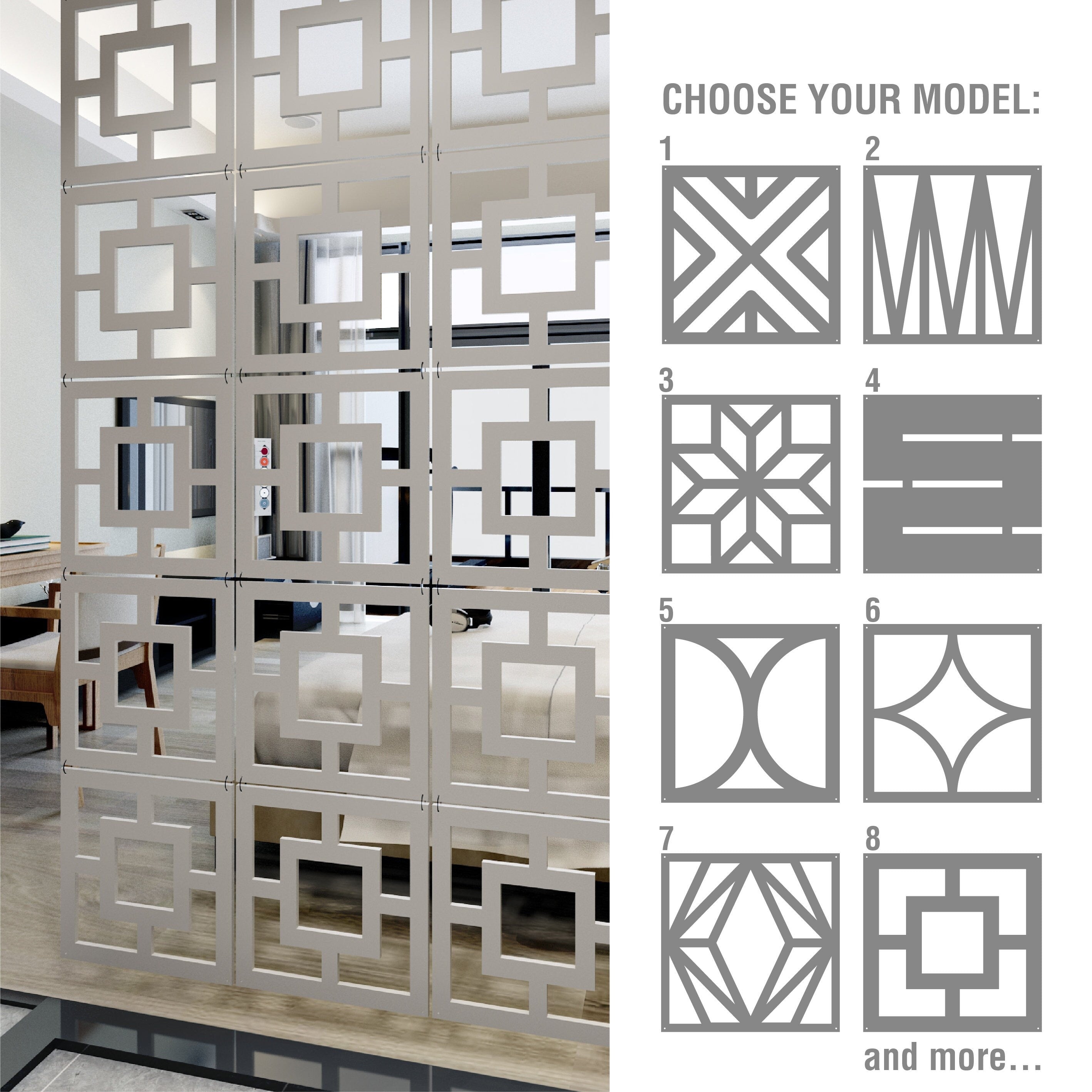 Modular Wall Panels Screen, Room Divider, Decorative Panel, Choose your Model!-0