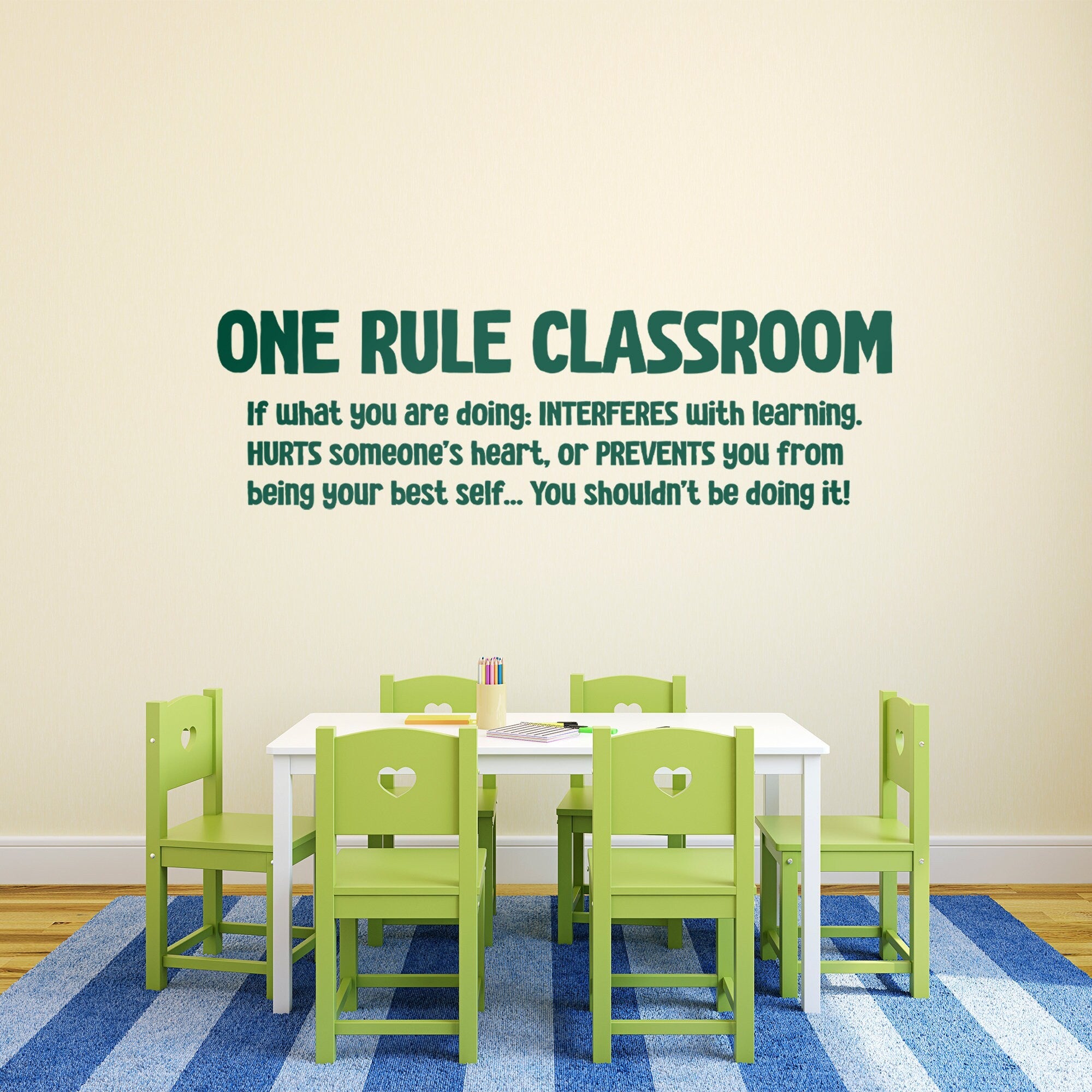 One Rule Classroom Wall Vinyl Decal, School Room Decor, Fun Wall Decor for Classroom, SKU:ORCL-1