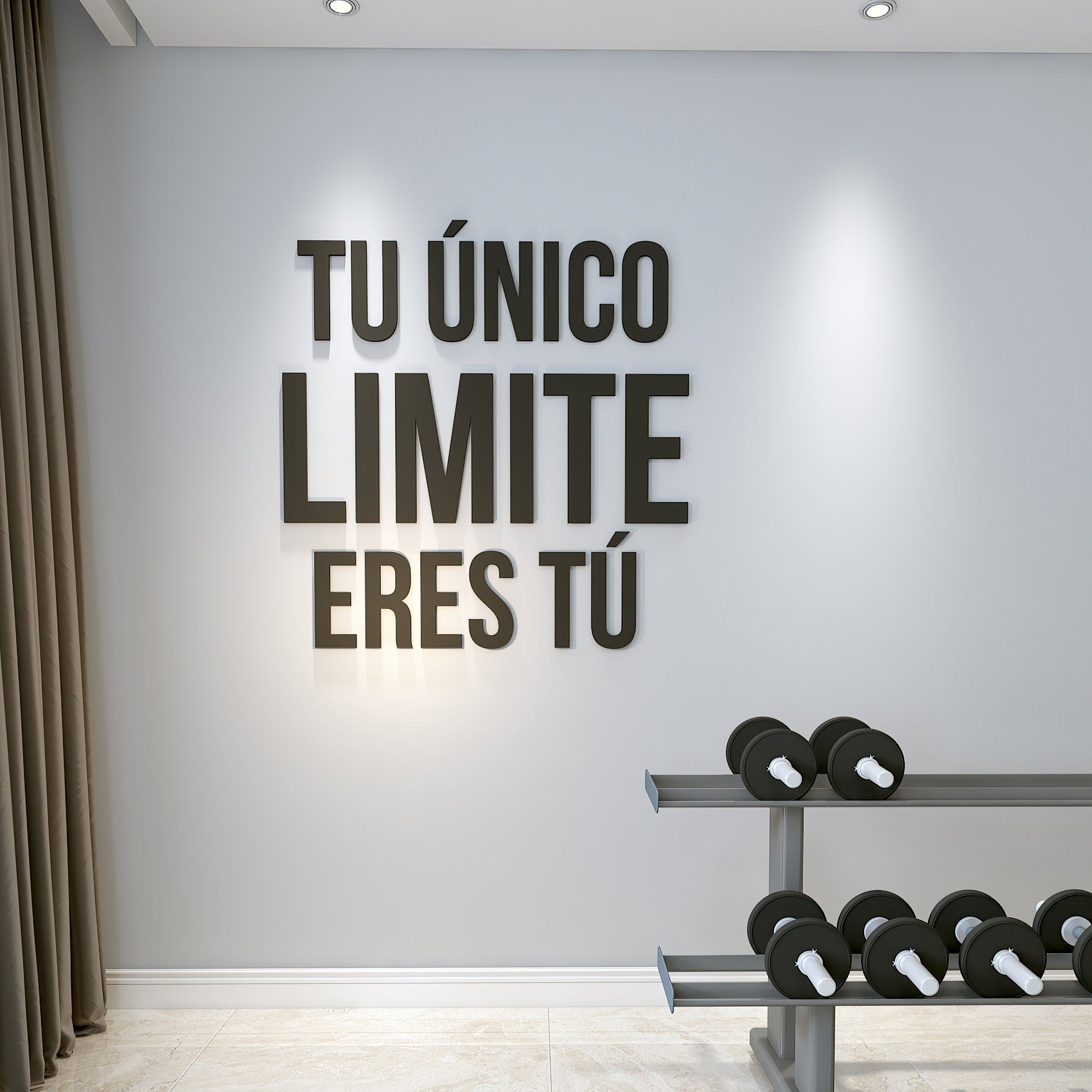 Tu Unico Limite Eres Tu, Arte de la Pared del Gimnasio, Signo de Cita Motivacional, Ideas de Decoración de Gimnasio, SKU:TULE-0