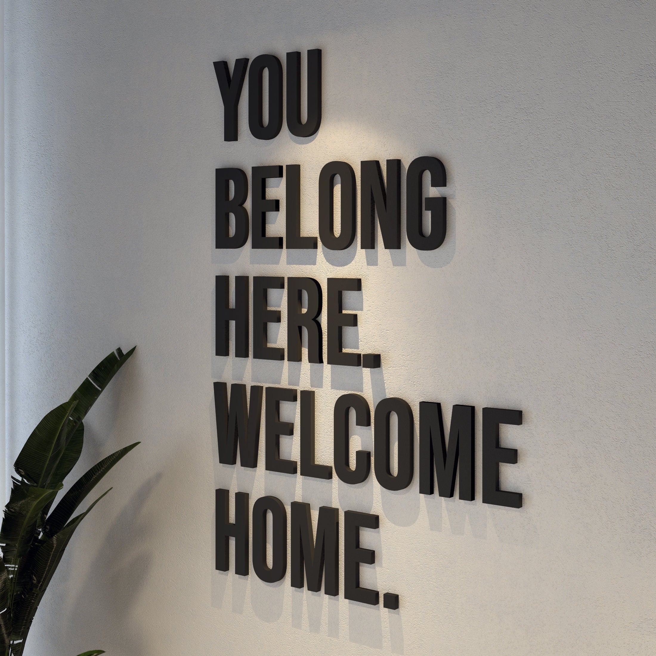 You Belong Here Sign, 3D Quote Letters, Inspirational Quotes, Mental Health Office Decor, Church Decor, SKU:YWHM-1