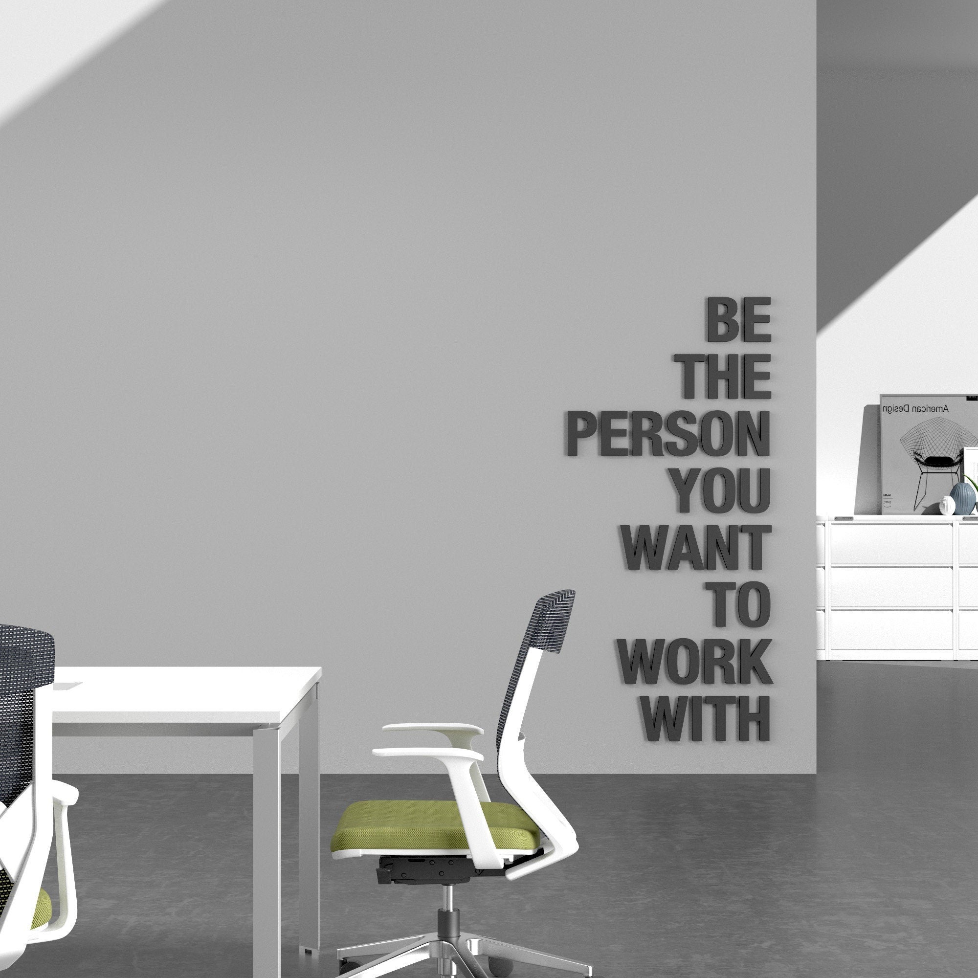 Be the Person You Want to Work with, 3D Quote Letters, Inspirational Quotes, Functional Office Décor, SKU:BETP-0