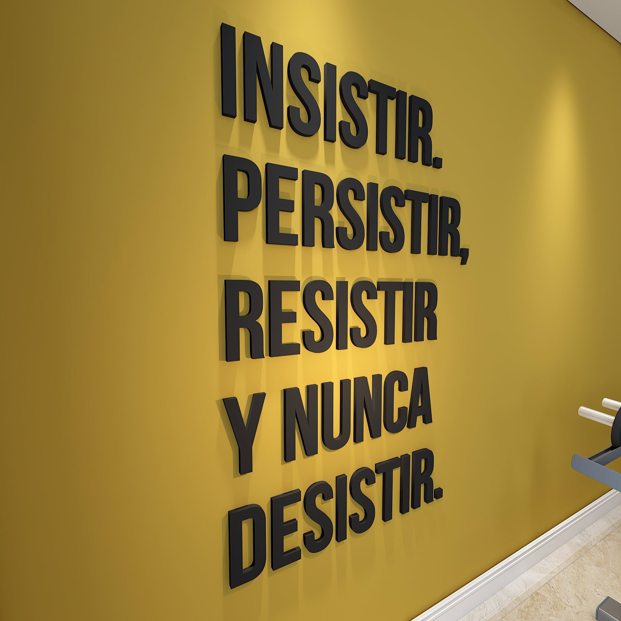 Insistir Persistir, Resistir  Nunca Desistir, Arte de la Pared del Gimnasio, Signo de Cita Motivacional, SKU:IPRY-1