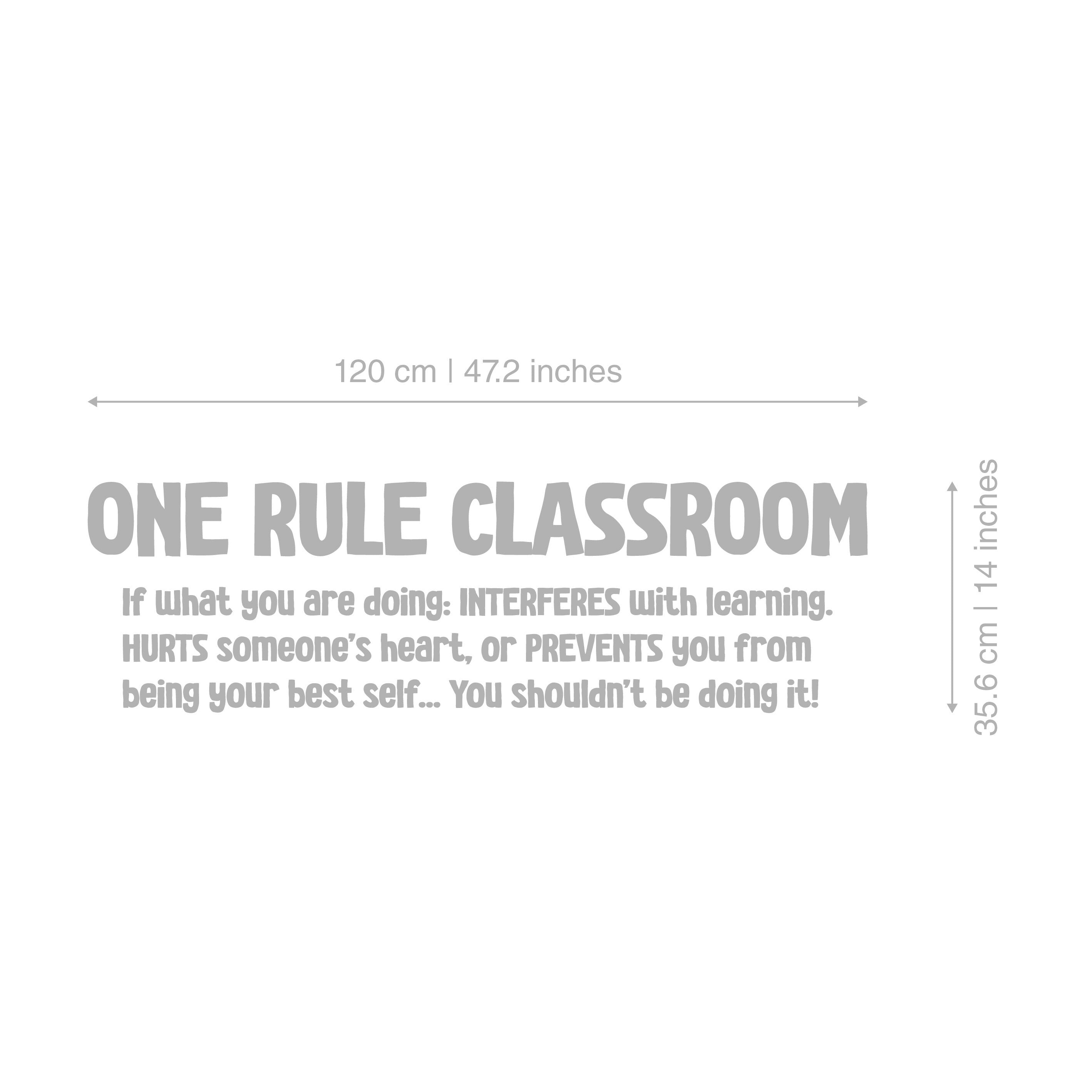 One Rule Classroom Wall Vinyl Decal, School Room Decor, Fun Wall Decor for Classroom, SKU:ORCL-2