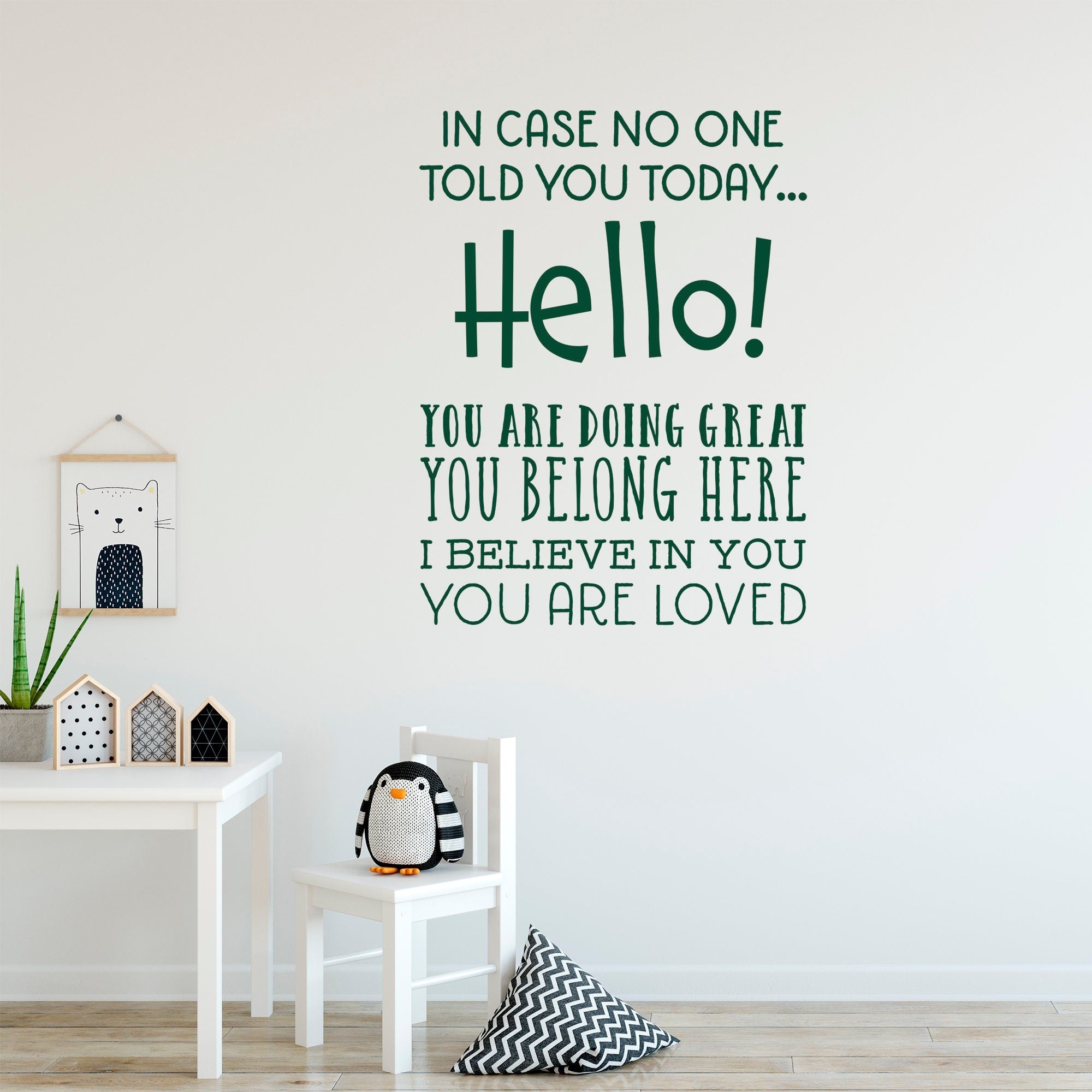 In case no one told you today... Hello!, Fun Wall Decor for Classroom, School Mission Statement Decal Elementary School Decal, SKU:ICNO-1