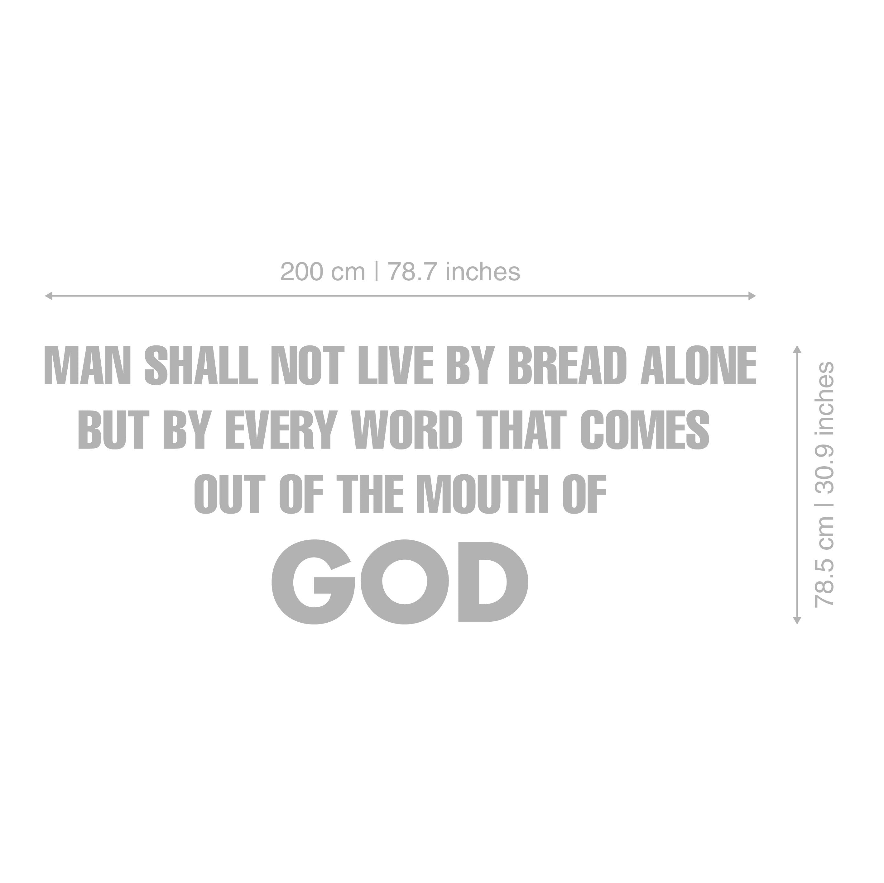 Man Shall not Live by Bread Alone, Matthew 44, Bible Verse Wall Art, Christian Home Decor, Home Wall Art Decor, SKU:MSNL-2