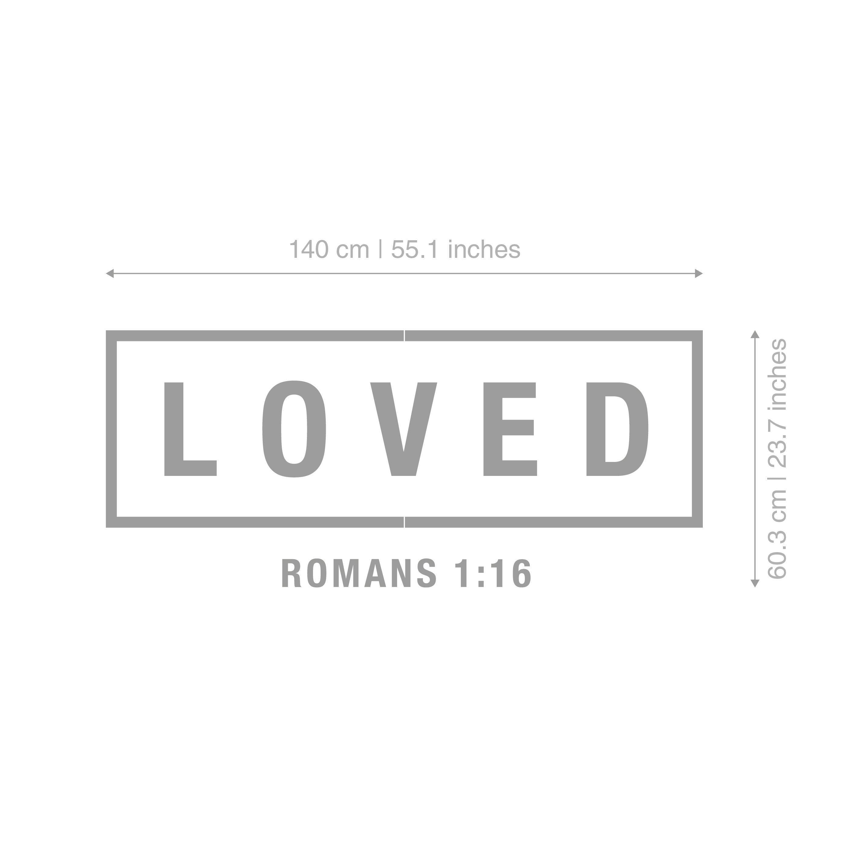 LOVED, Romans 1 16, Religious Jesus Wall Decor, Faith Christian Home Decor, Easter Decor, SKU:LORO-2