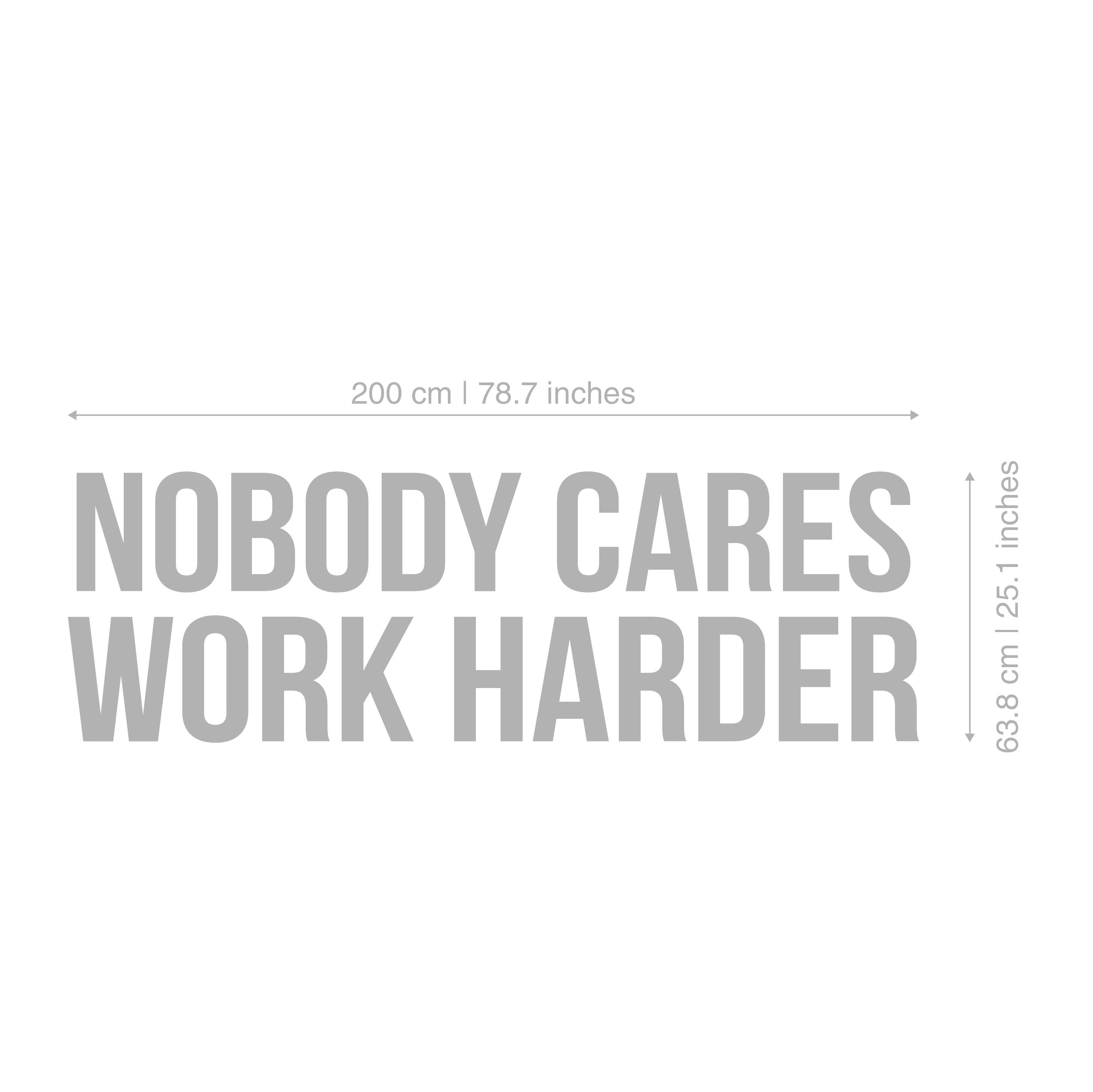 Nobody Cares Work Harder, Gym Wall Art, Motivational Quote Sign, Gym Decor Ideas, SKU:NCWH-2