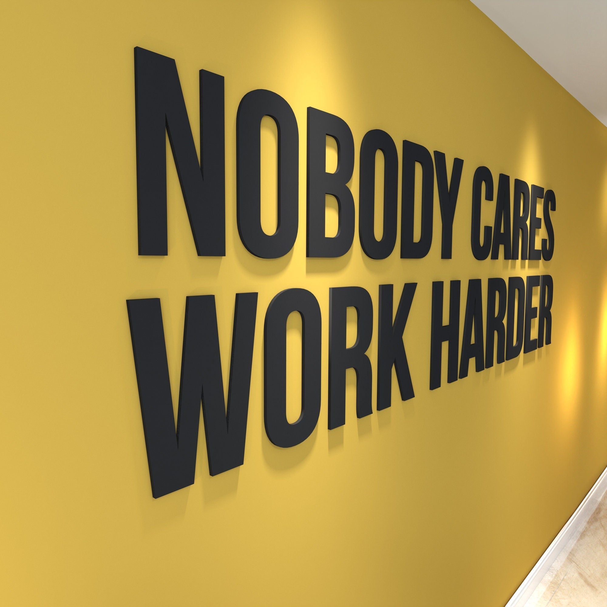 Nobody Cares Work Harder, Gym Wall Art, Motivational Quote Sign, Gym Decor Ideas, SKU:NCWH-1