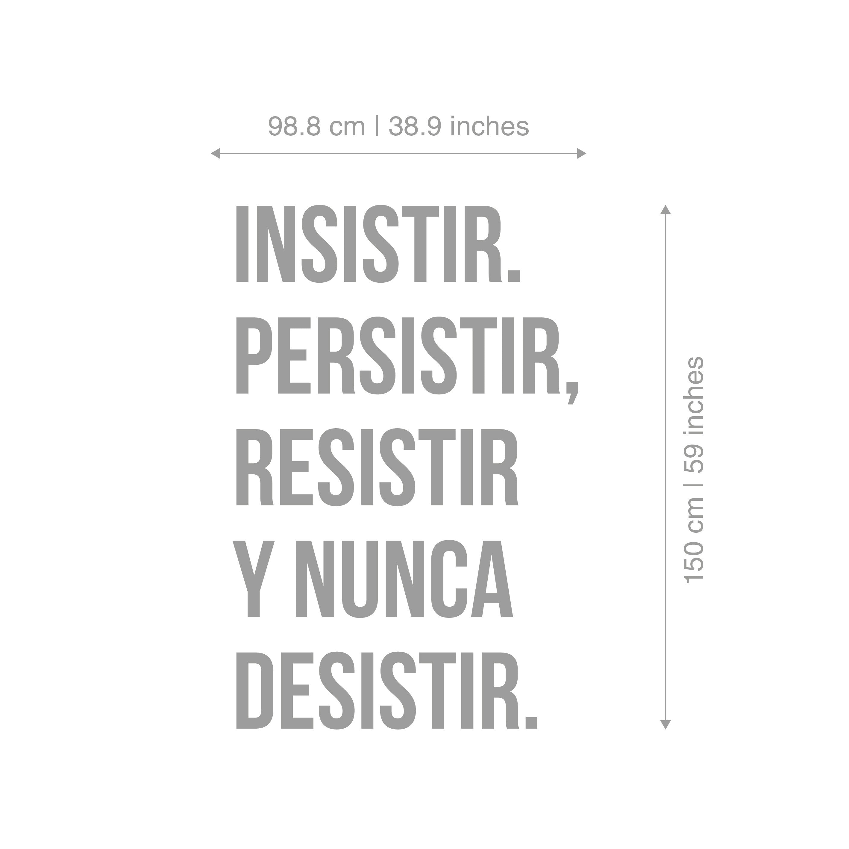 Insistir Persistir, Resistir  Nunca Desistir, Arte de la Pared del Gimnasio, Signo de Cita Motivacional, SKU:IPRY-2