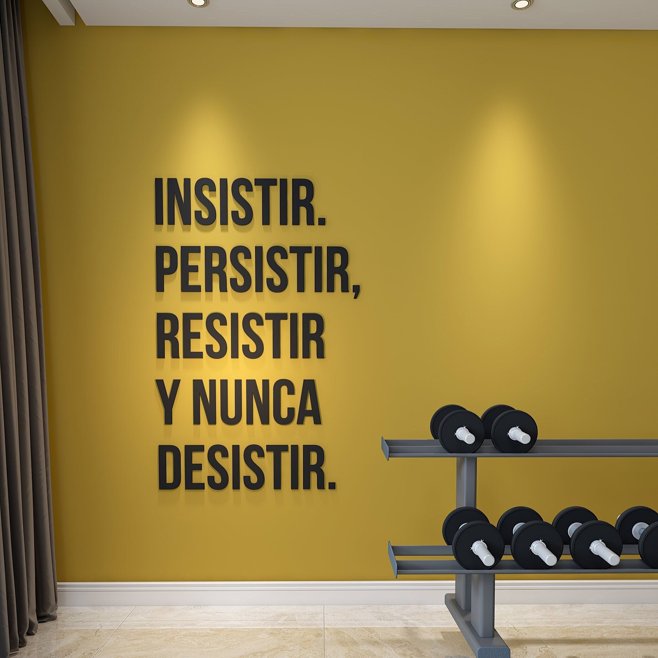 Insistir Persistir, Resistir  Nunca Desistir, Arte de la Pared del Gimnasio, Signo de Cita Motivacional, SKU:IPRY-0