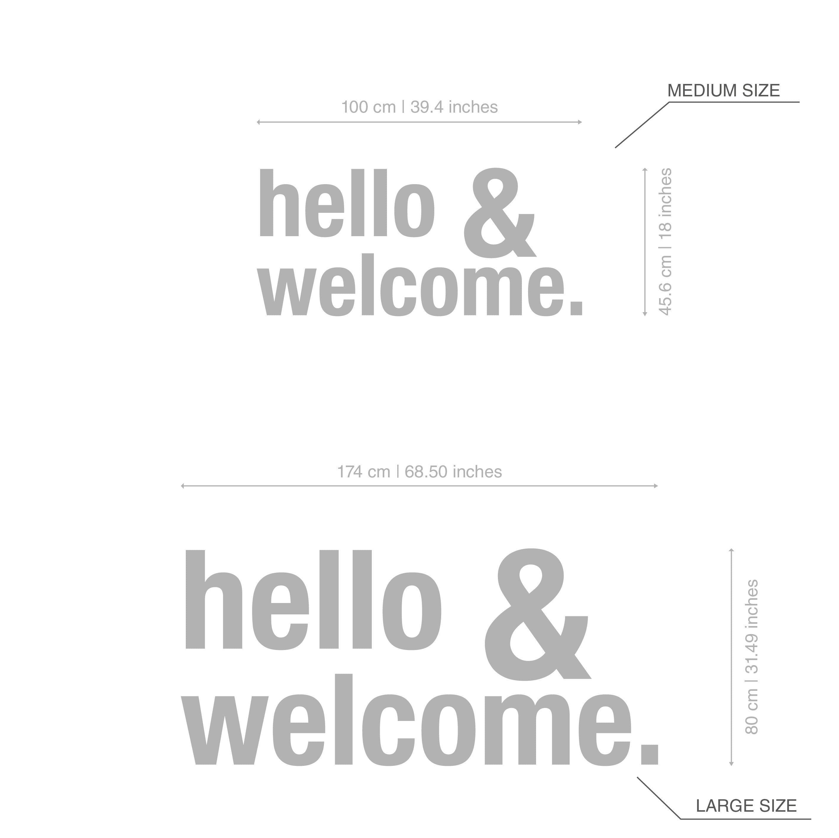 Hello & Welcome, Office, Wall, Art, Decor, 3D, PVC, Typography, Inspirational, Motivational, Work, Sucess, Decals, Stickers - SKU:HECO-2