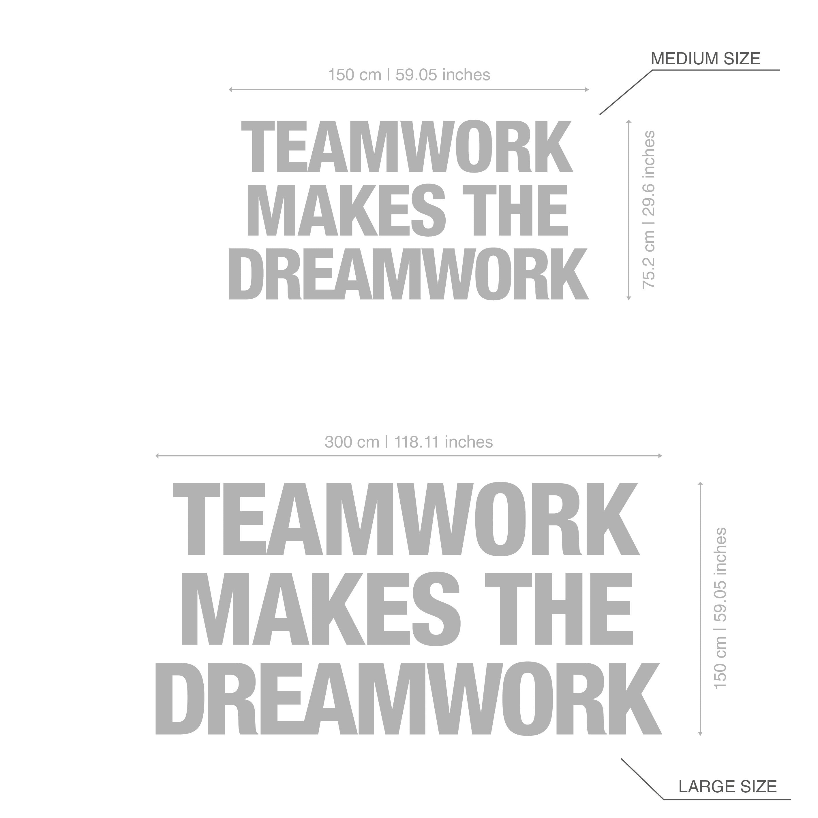 Teamwork makes the Dreamwork, 3D Office Wall Art, Meeting Room Wall Decor, Inspirational and Motivational Art, SKU:TWDW-2