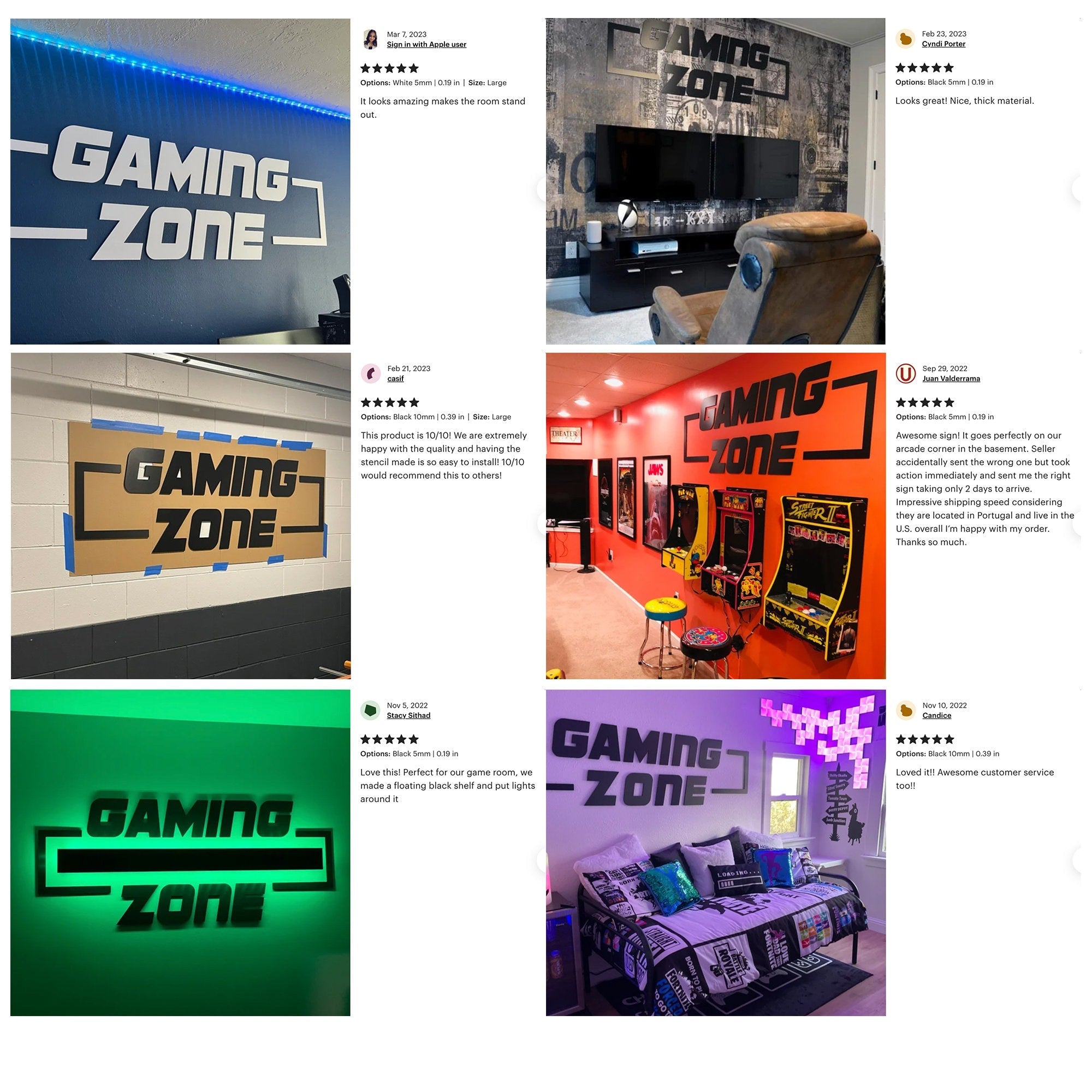 Gaming Zone, 3D Wall Decor, Video Games Sign, Gameroom Sign Gifts, Gamer Girl, SKU:GAZO-2