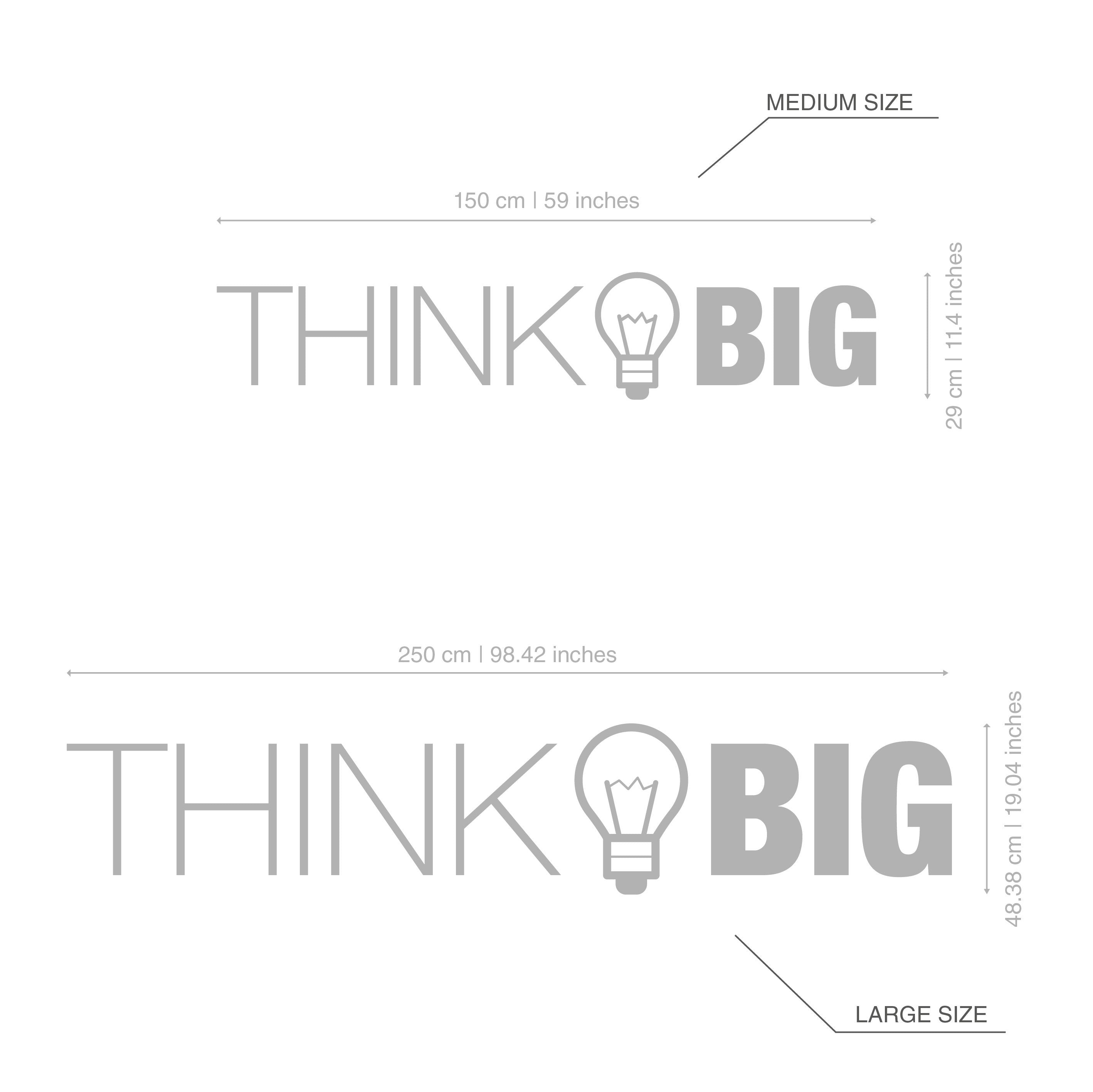 Think Big, Office, Wall, Art, Decor, 3D, PVC, Typography, Inspirational, Motivational, Work, Sucess, Decals, Stickers - SKU:THBI-2