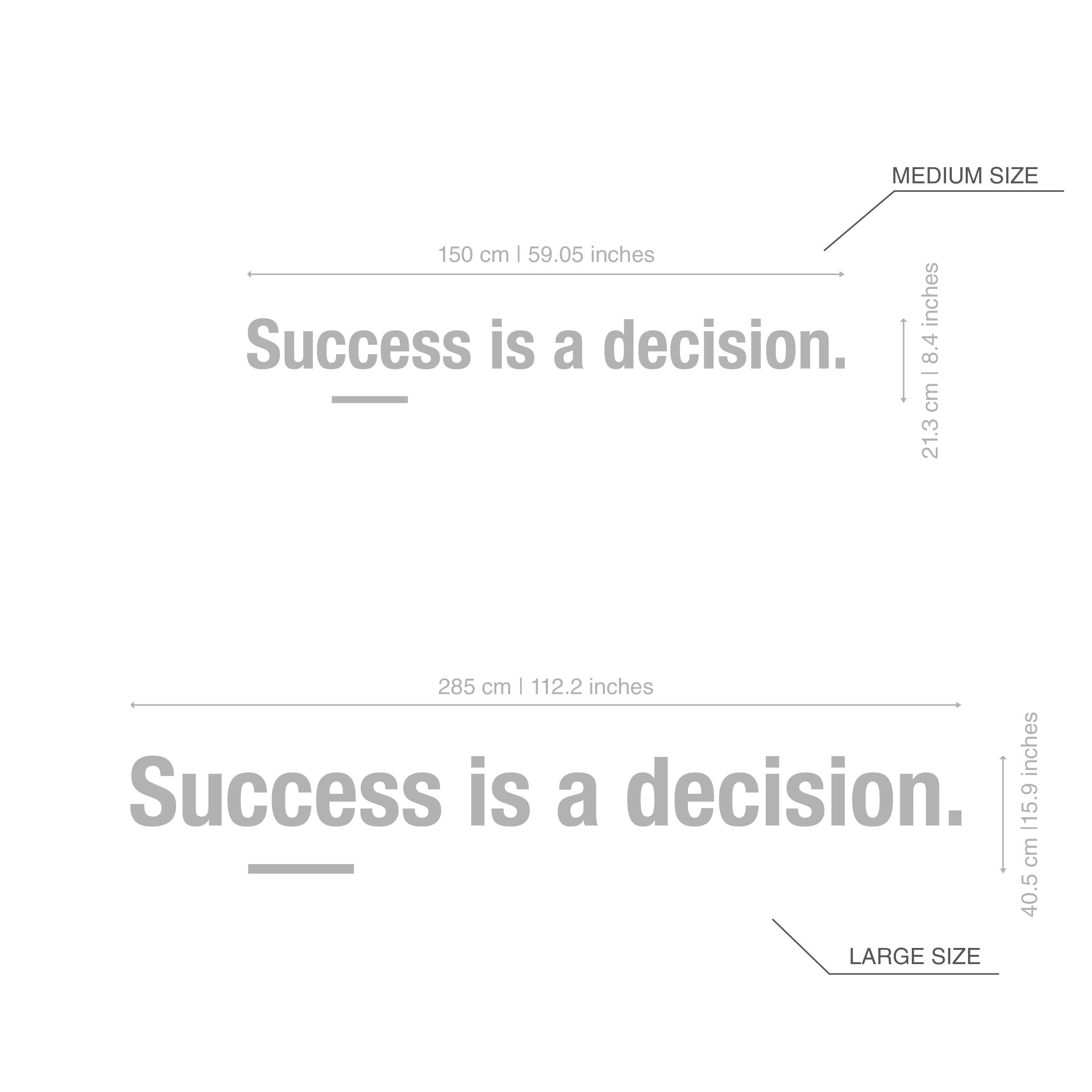 Success Is A Decision, Office Motivational Wall Decor, 3D Quote for Home Office, Positive Mindset, SKU:SIAD3D-2