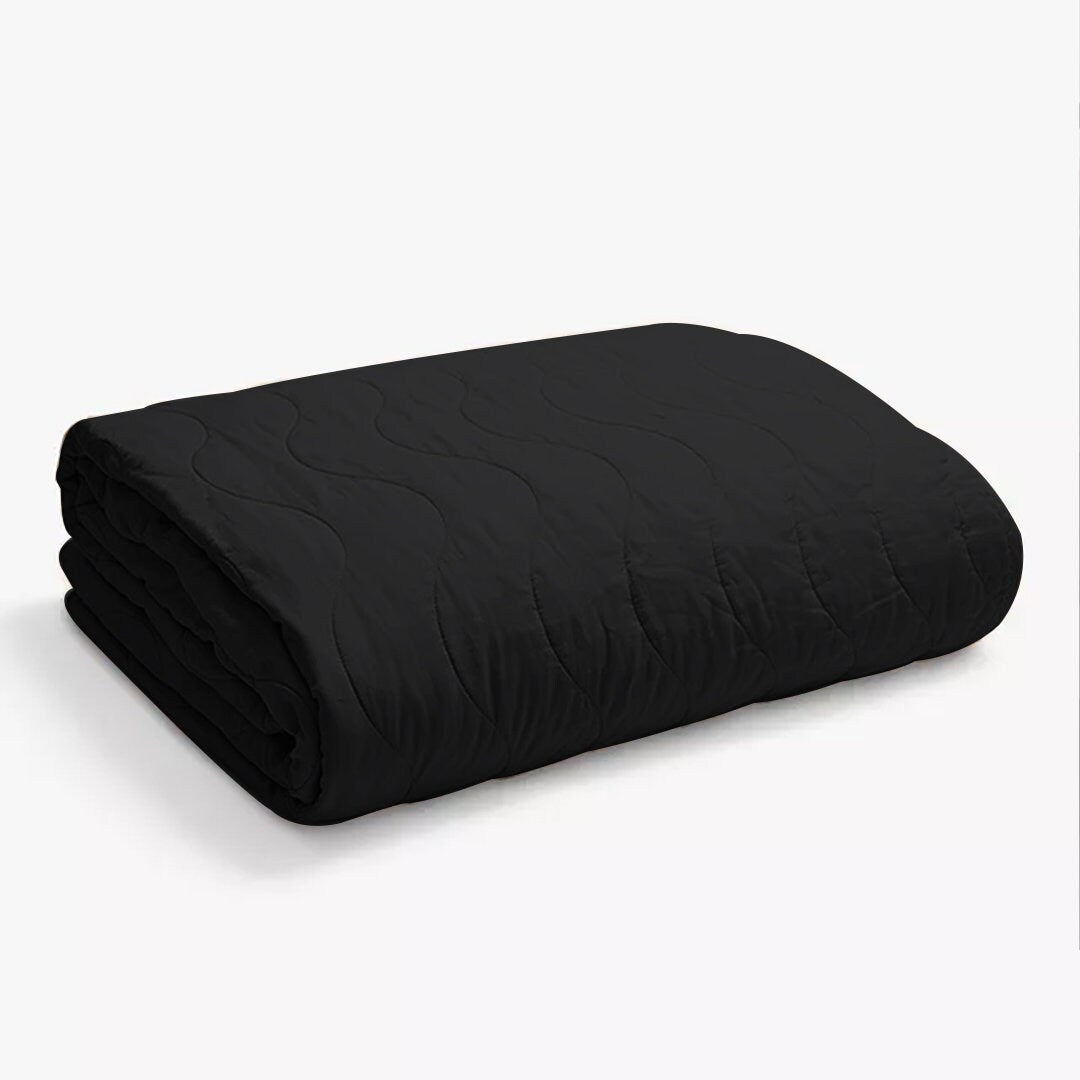 Black - 3-Piece | Quilt Bedding with Quilt Pillowcases | Lightweight | Cotton Filling | PureCottonSateen, PureLinen or LinenCottonMix-1