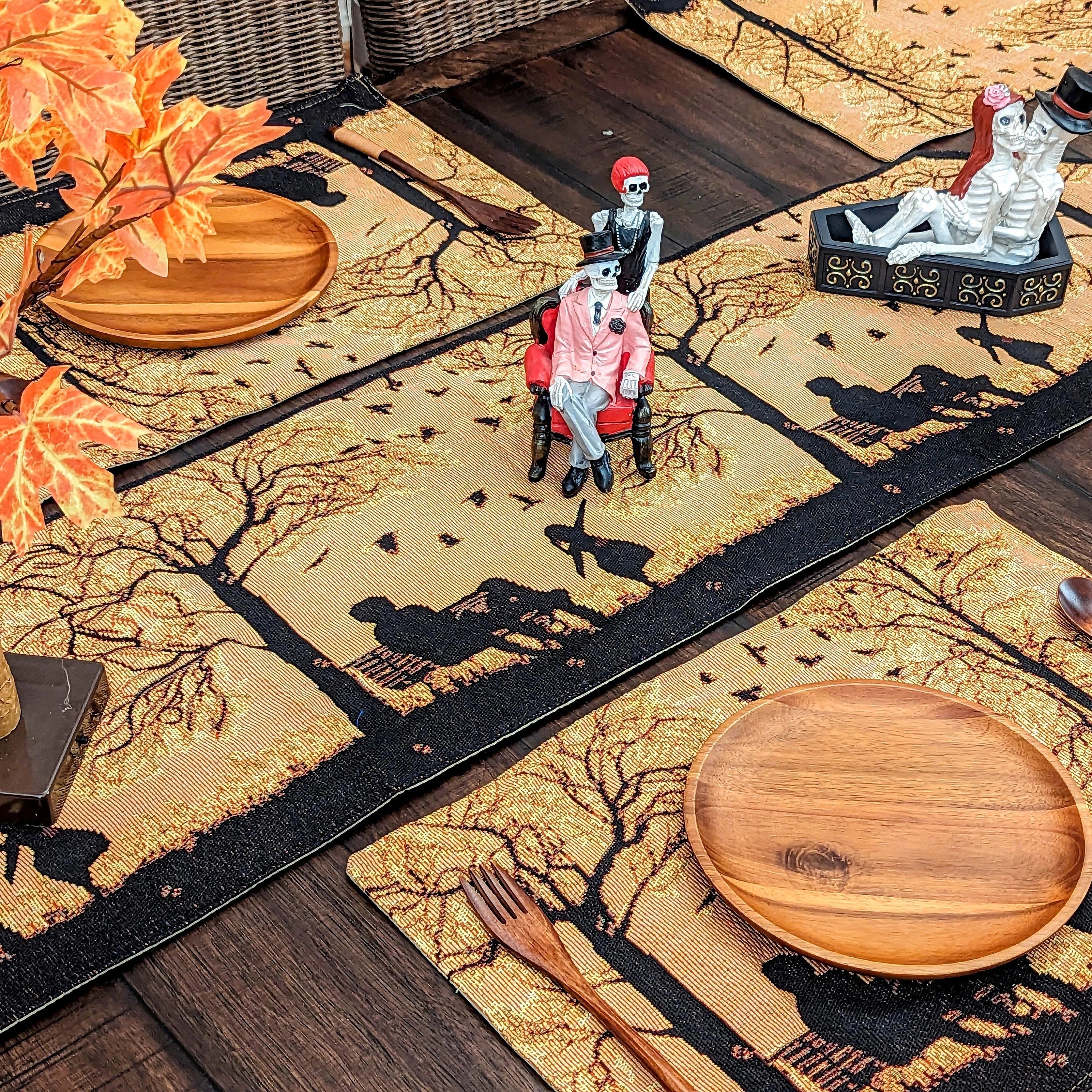 DaDalogy Bedding Set of 4 Pieces Autumn Birds Blessing Tapestry Dining Placemats 13” x 19” (18198)