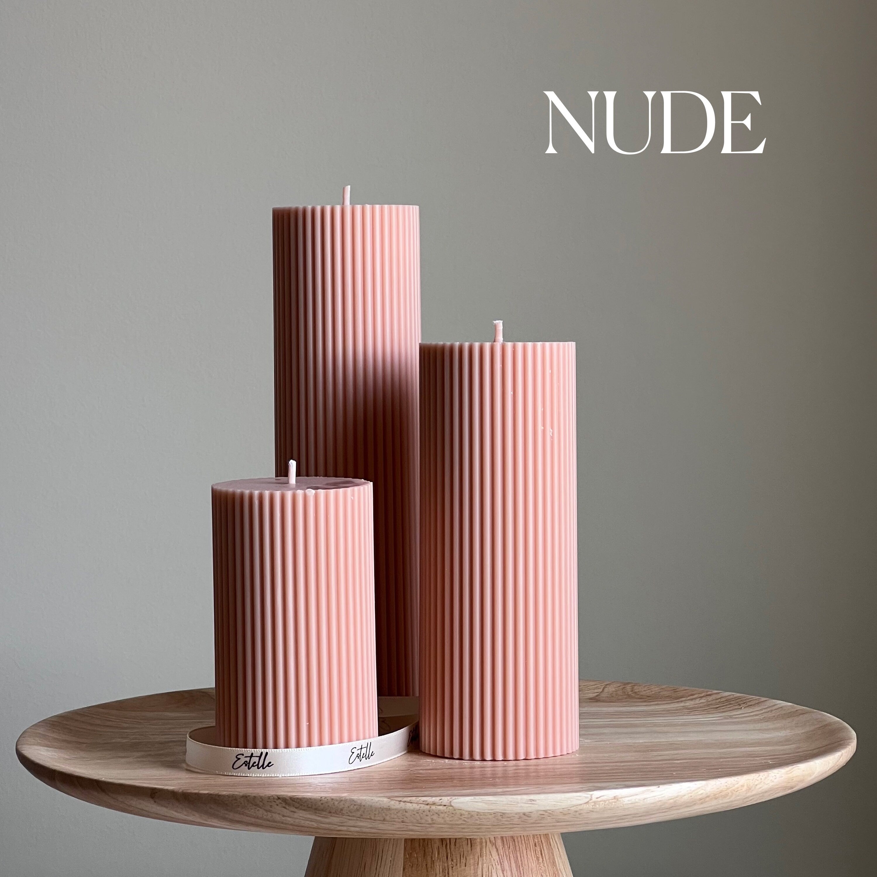 Ribbed Pillar Candle-2